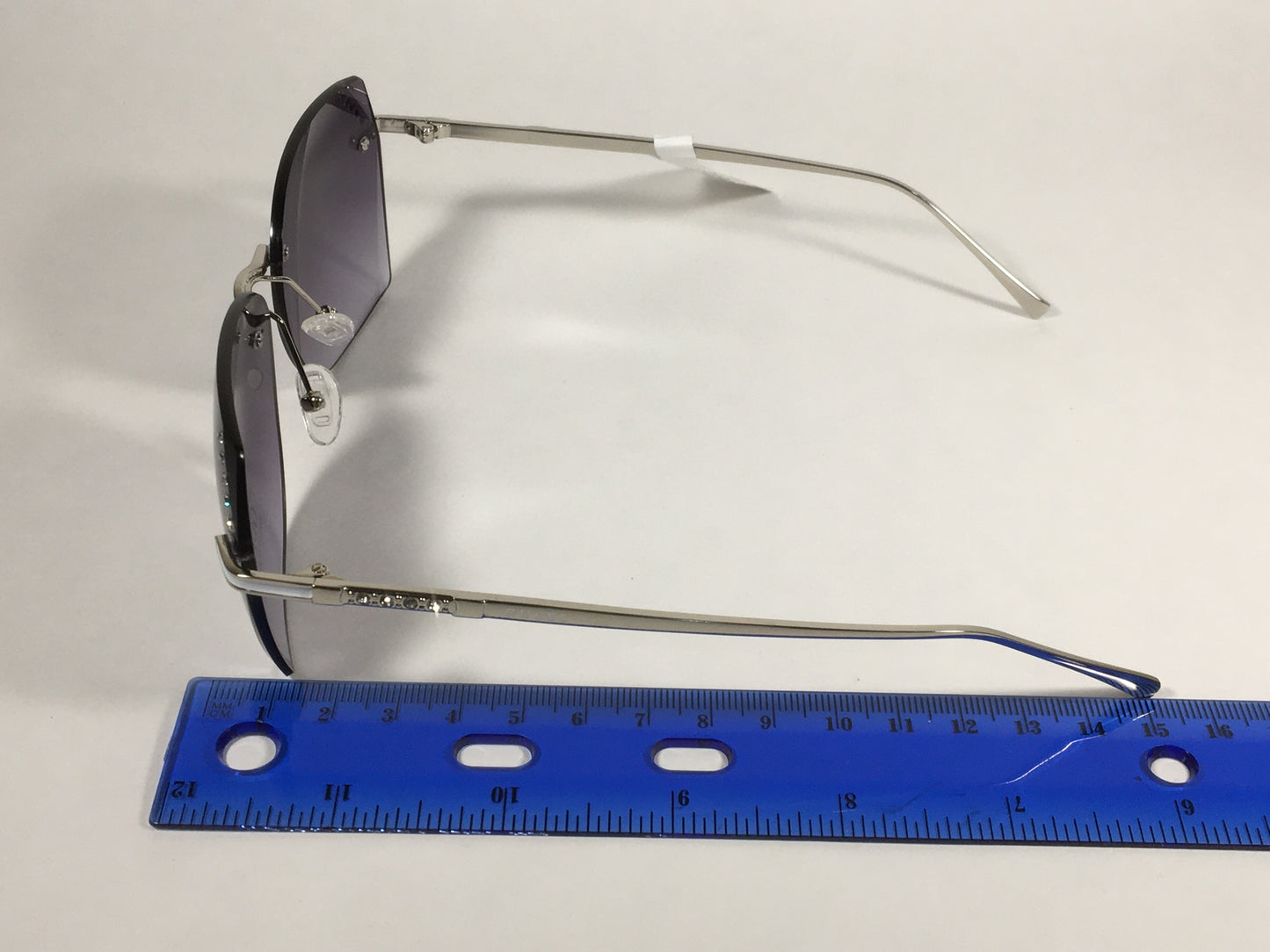 Guess Rimless Sunglasses Silver Metal Frame Smoke Gradient Lens GF0384 10B - Sunglasses