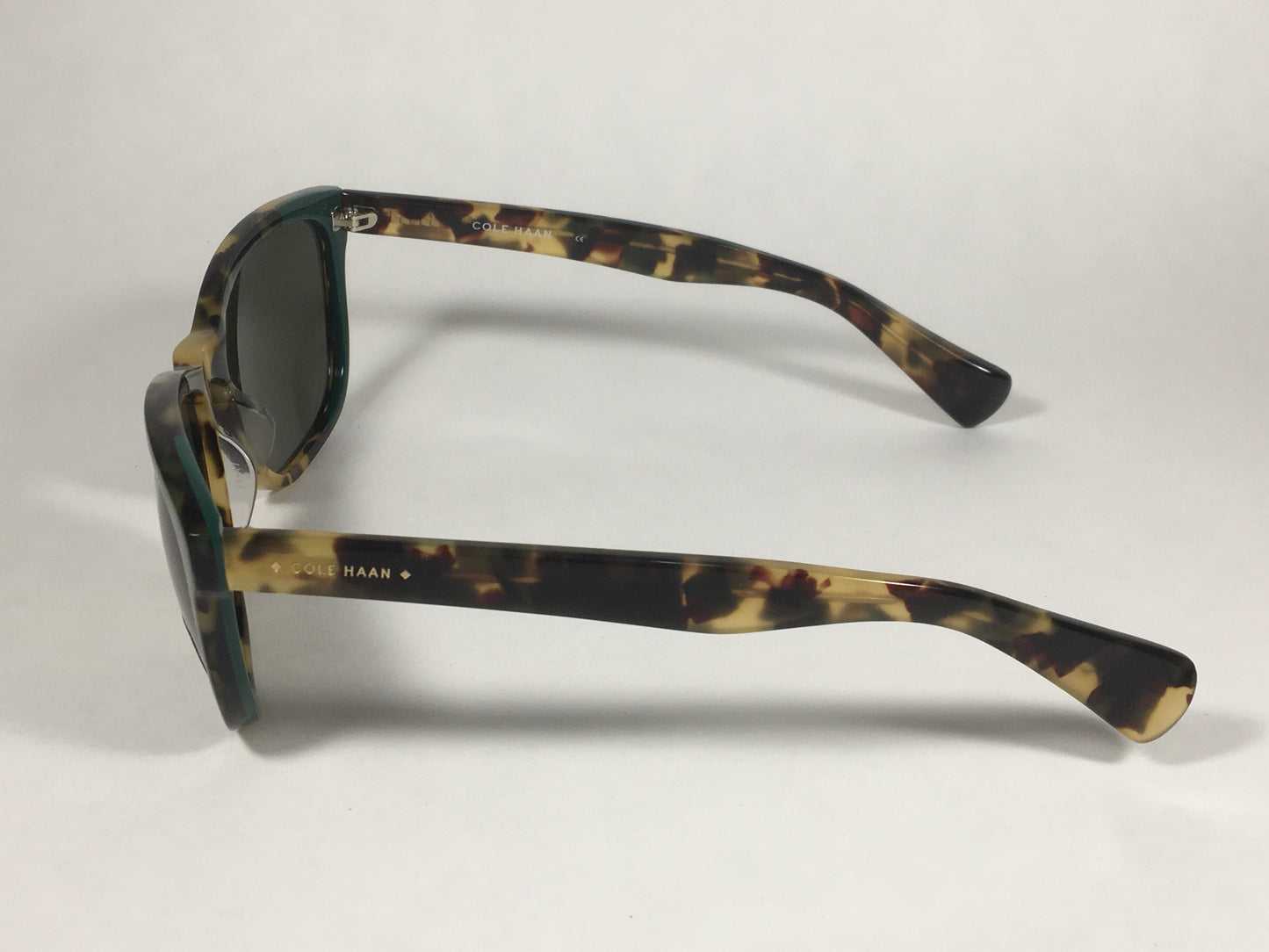 Cole Haan Square Sunglasses Brown Tortoise Frame Green Lens CH6004 319 FATIGUE TORTOISE - Sunglasses