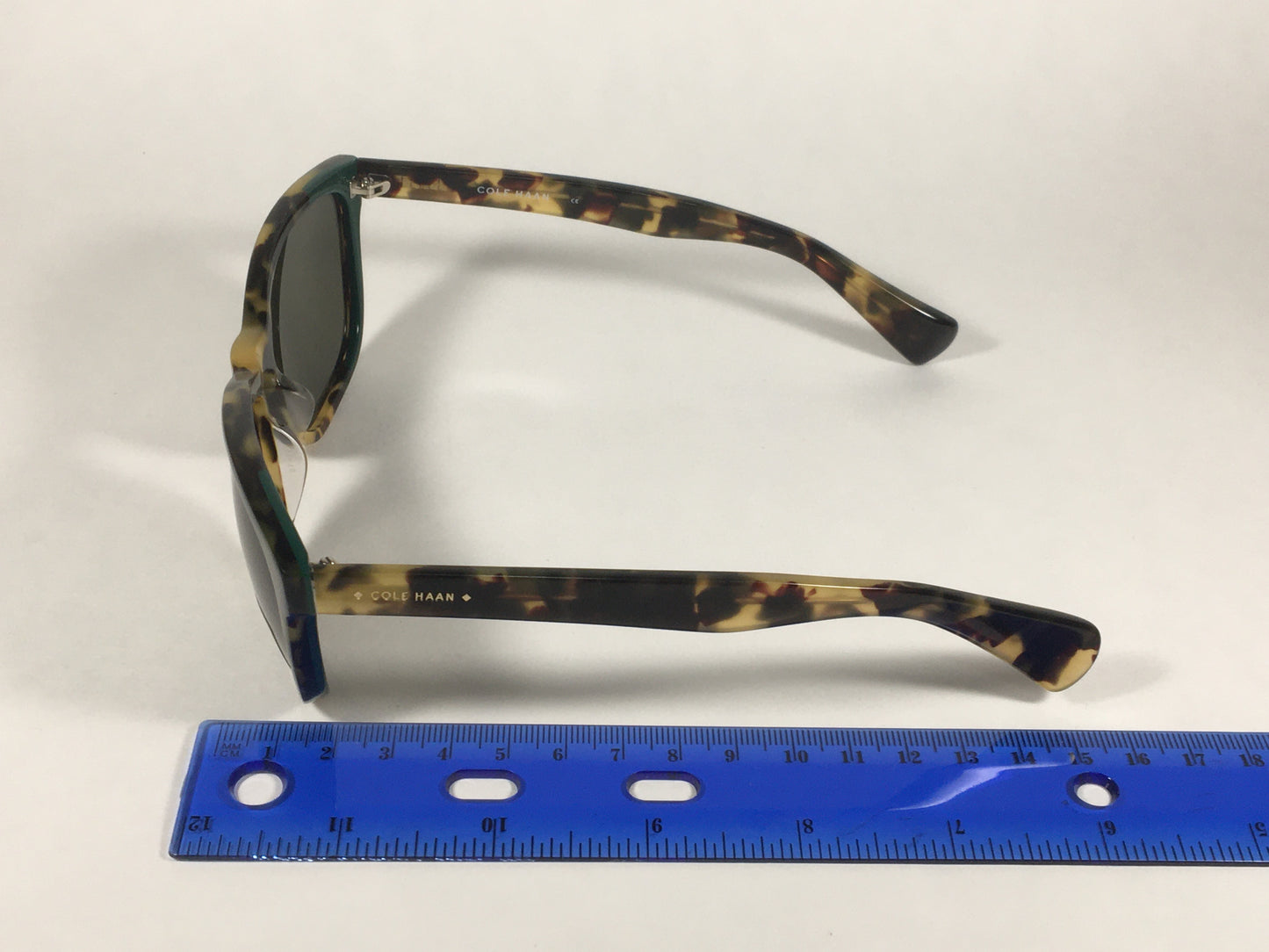 Cole Haan Square Sunglasses Brown Tortoise Frame Green Lens CH6004 319 FATIGUE TORTOISE - Sunglasses
