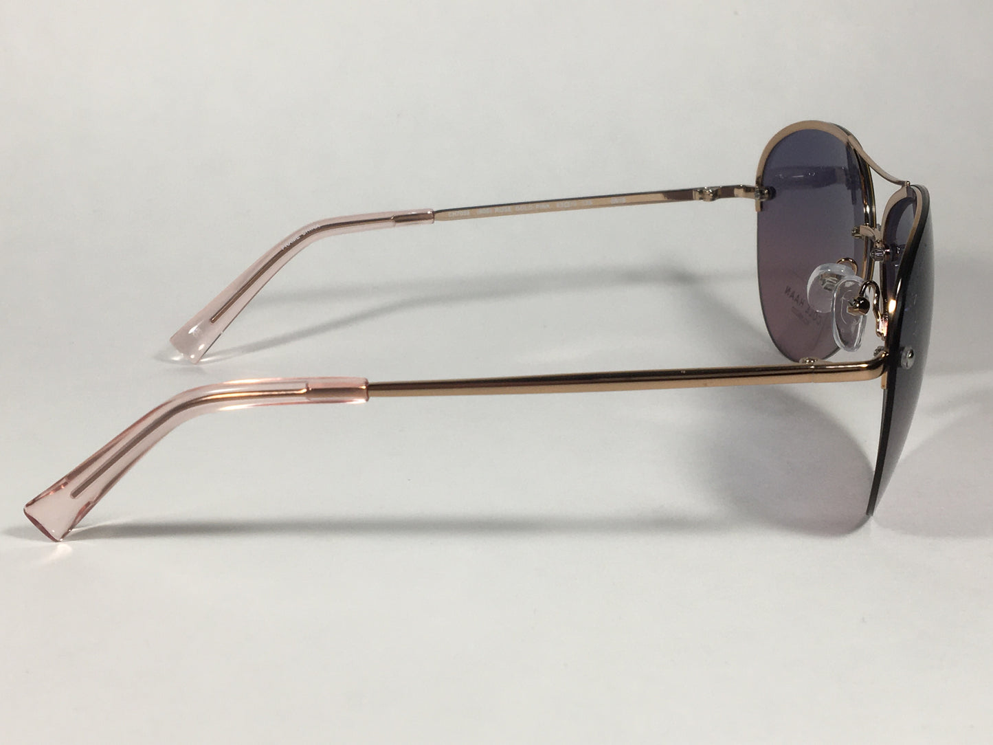 Cole Haan Polarized Rimless Aviator Sunglasses Rose Gold Frame Purple Pink Gradient Lens CH7033 605 ROSE GOLD/PINK - Sunglasses
