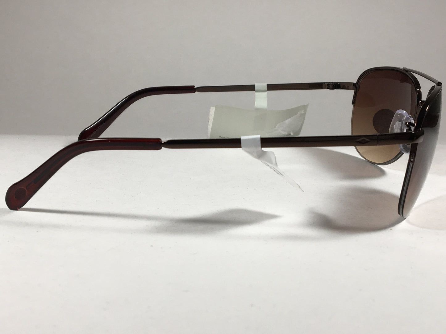 Fossil Aviator Sunglasses Semi Rim Metal Brown Frame Gradient Lens FW5 - Sunglasses