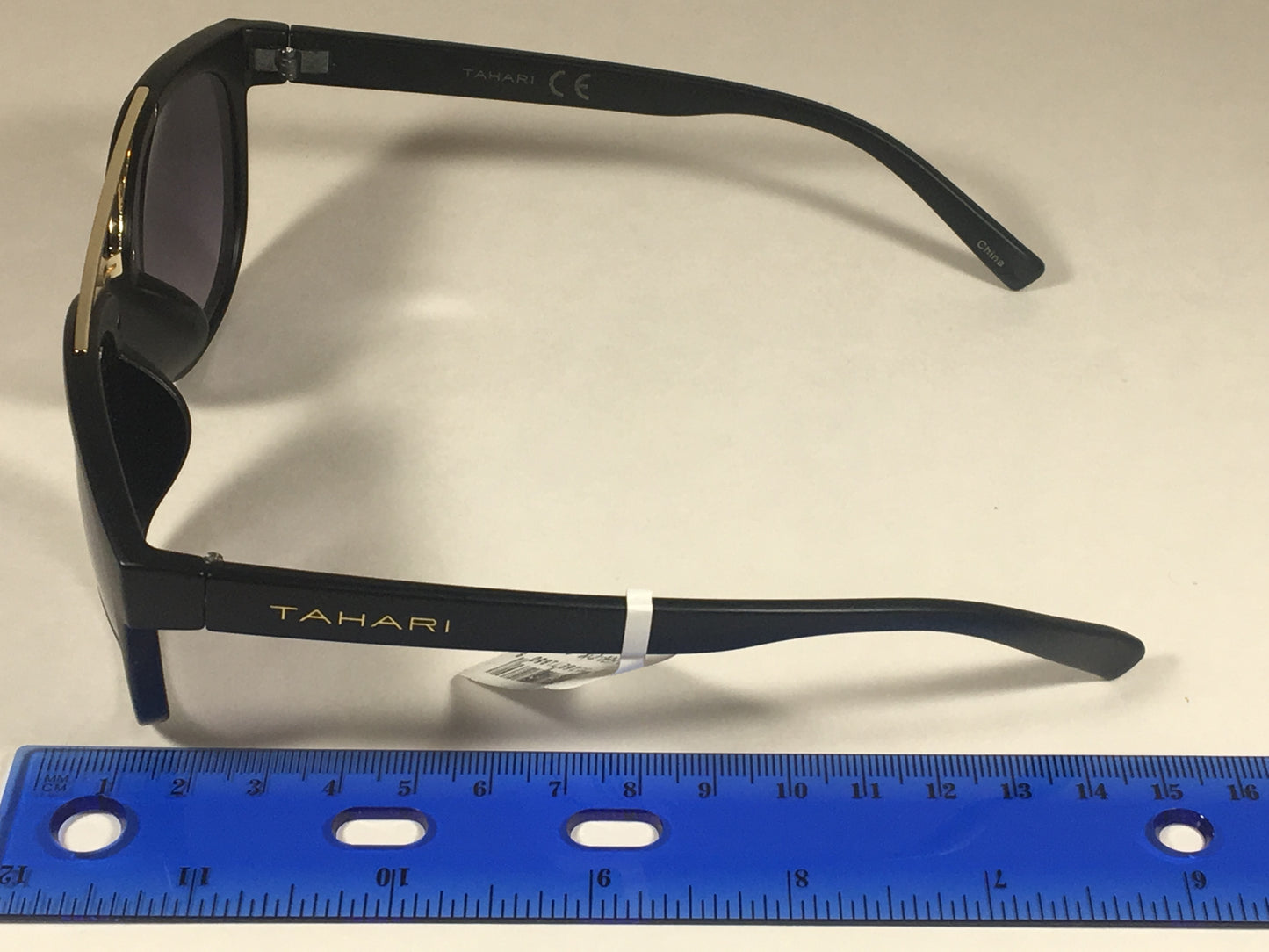 Tahari Brow Bar Designer Sunglasses Black Gold Gray Gradient Lens TH559 OX - Sunglasses