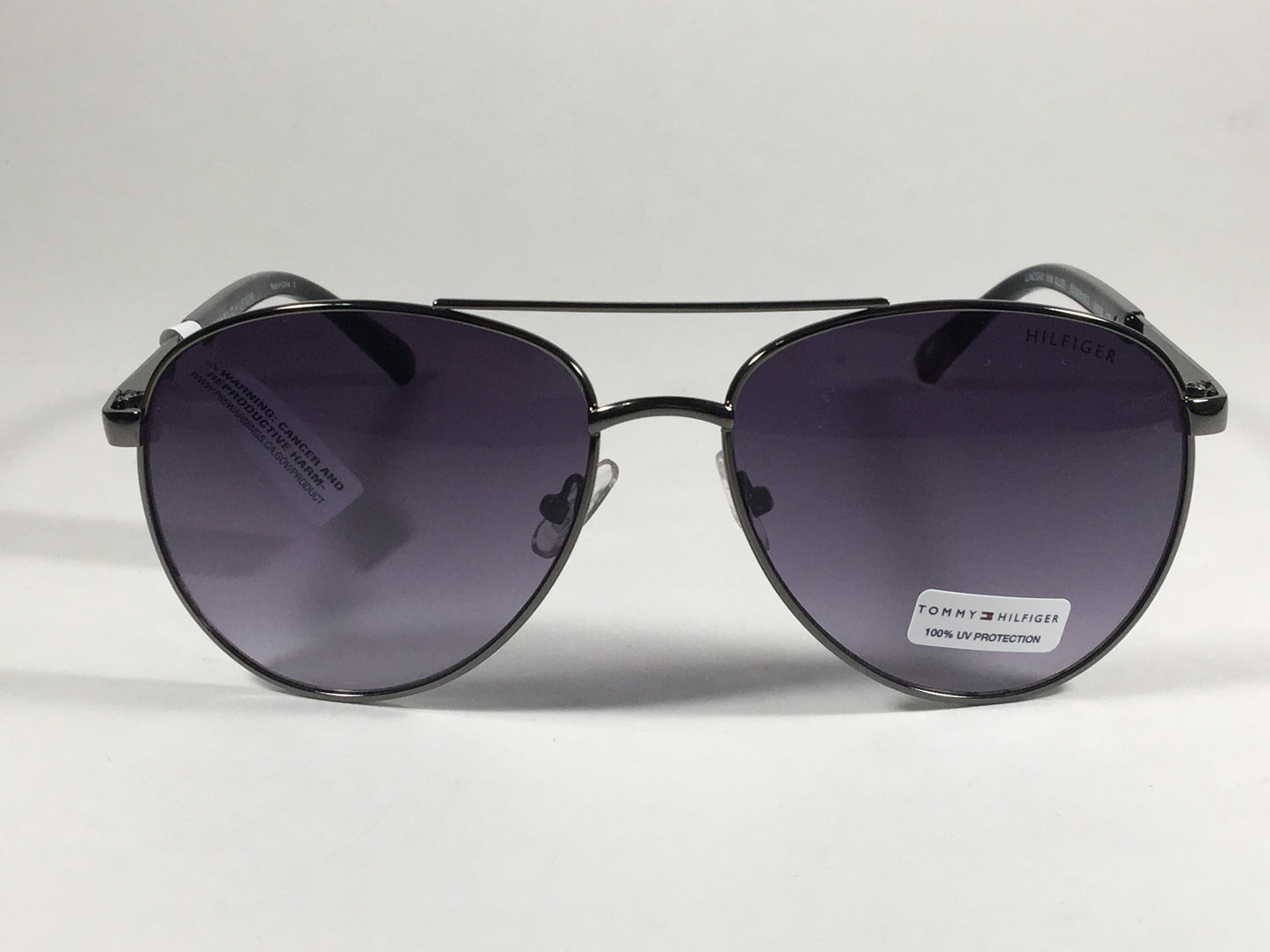 Tommy Hilfiger Lindsay Aviator Sunglasses Gunmetal Gray and Black Frame Gray Smoke Gradient Lens LINDSAY WM OL275 - Sunglasses