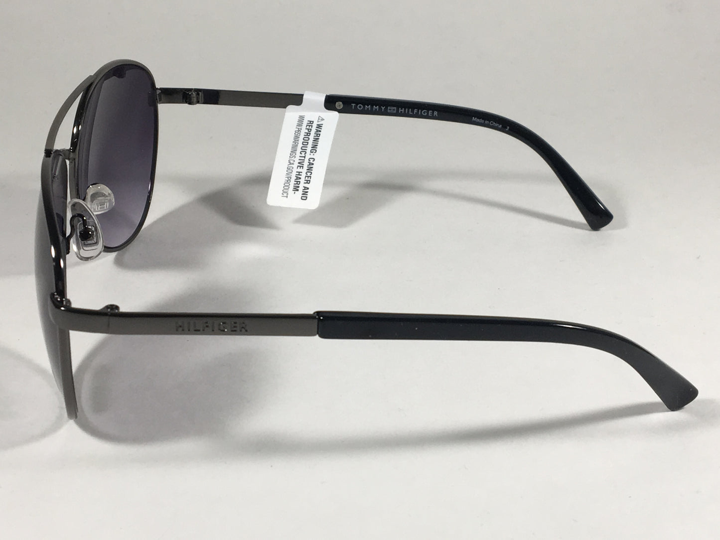 Tommy Hilfiger Lindsay Aviator Sunglasses Gunmetal Gray and Black Frame Gray Smoke Gradient Lens LINDSAY WM OL275 - Sunglasses