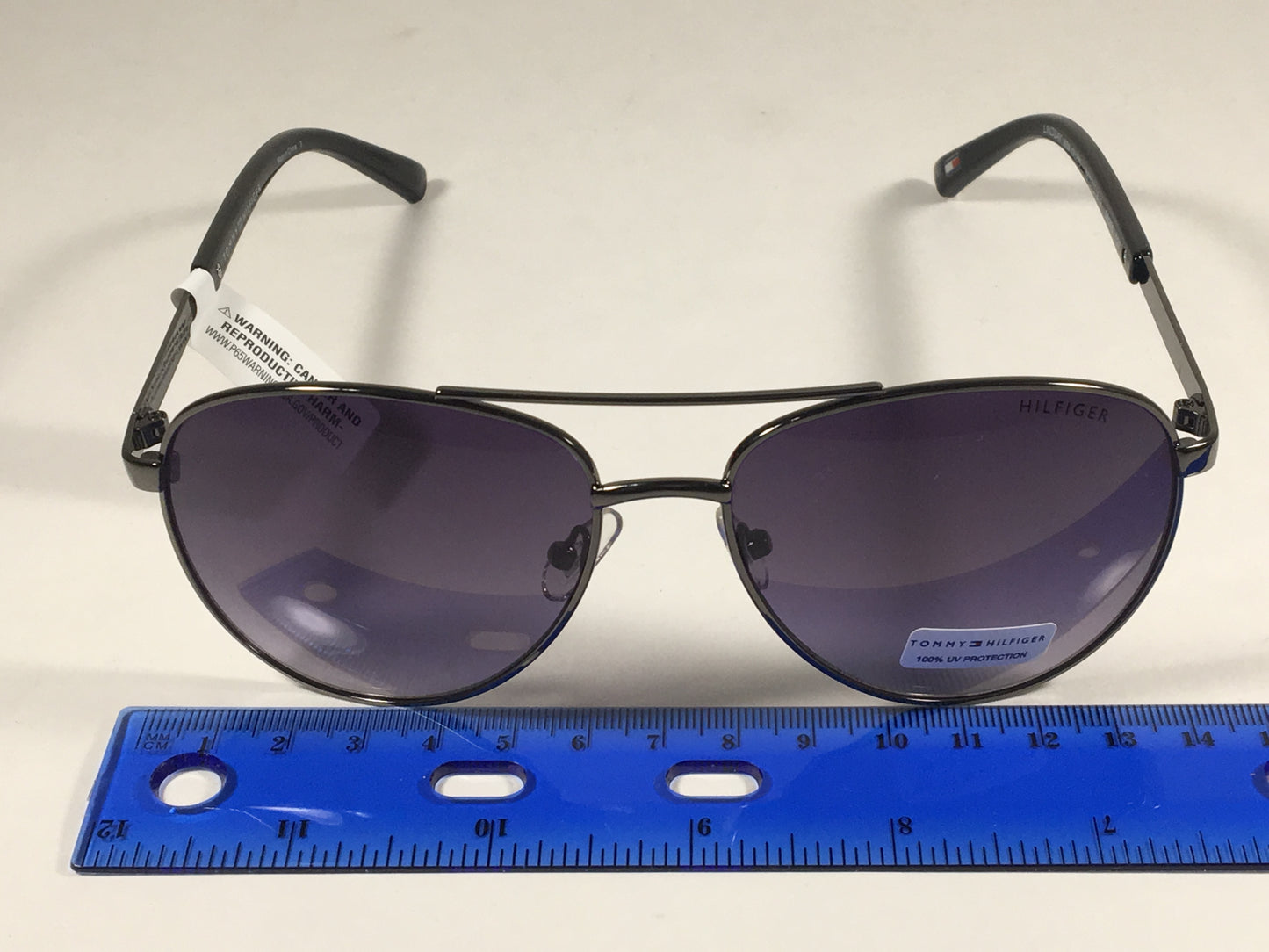 Tommy Hilfiger Lindsay Aviator Sunglasses Gunmetal Gray and Black Frame Gray Smoke Gradient Lens LINDSAY WM OL275 - Sunglasses