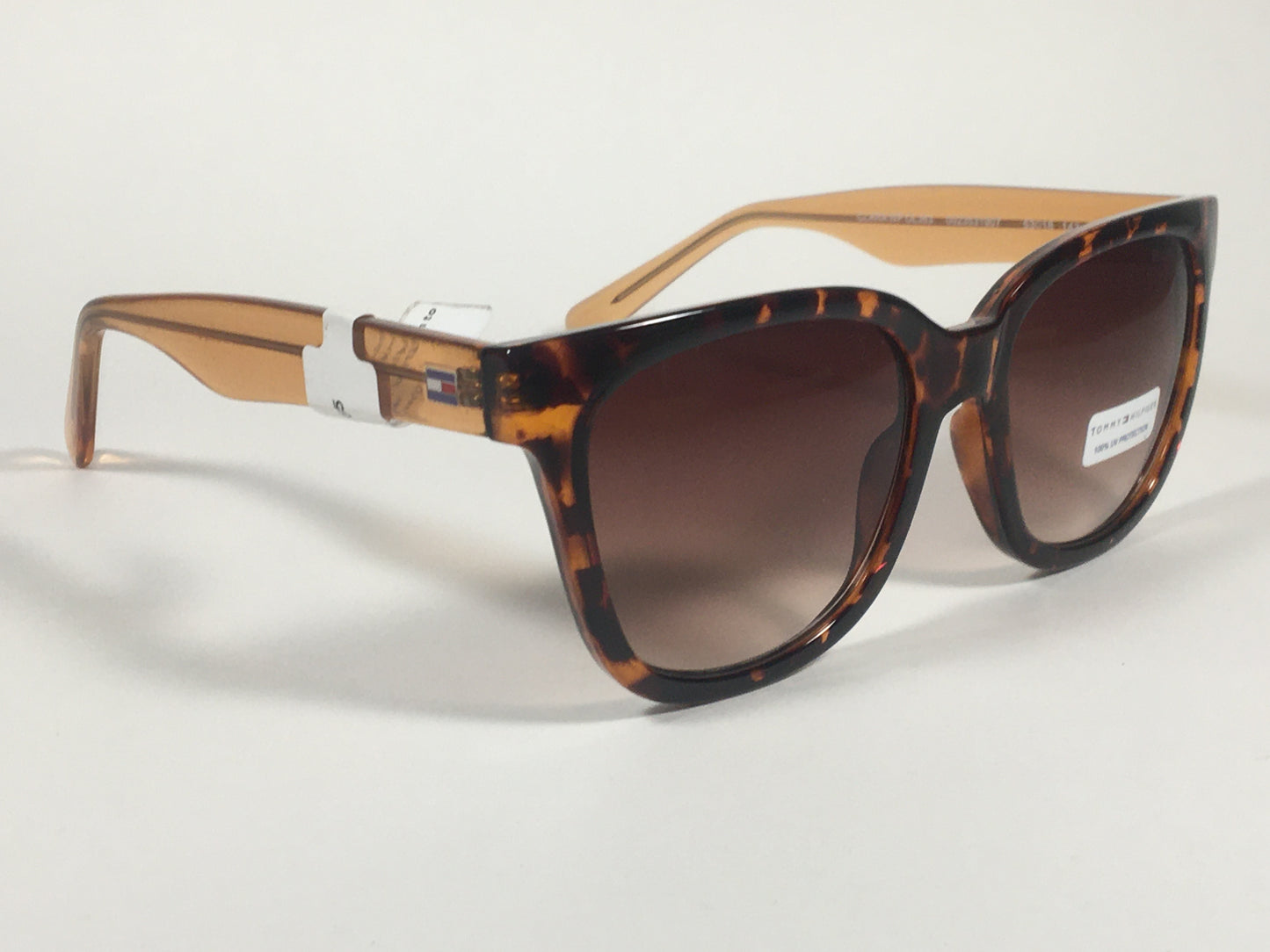 Tommy Hilfiger Clara Square Sunglasses Brown Tortoise Brown Gradient Lens CLARA WP OL363 - Sunglasses