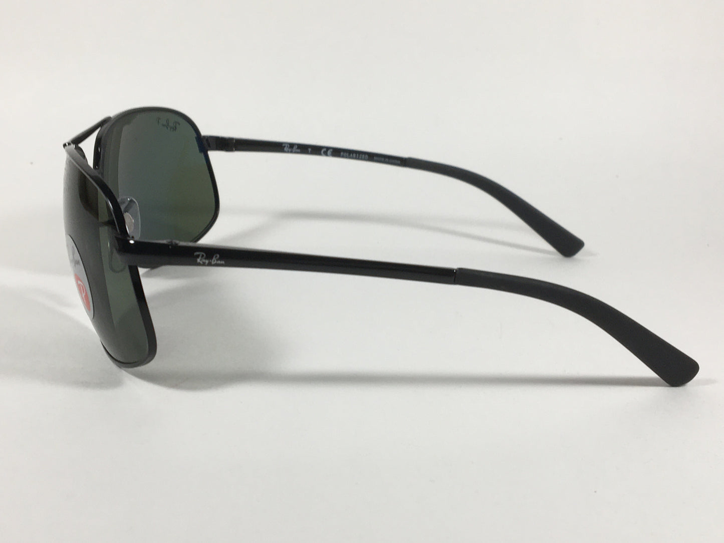 Ray-Ban Highstreet Polarized Aviator Sunglasses Black Green Lens RB3387 002/9A - Sunglasses
