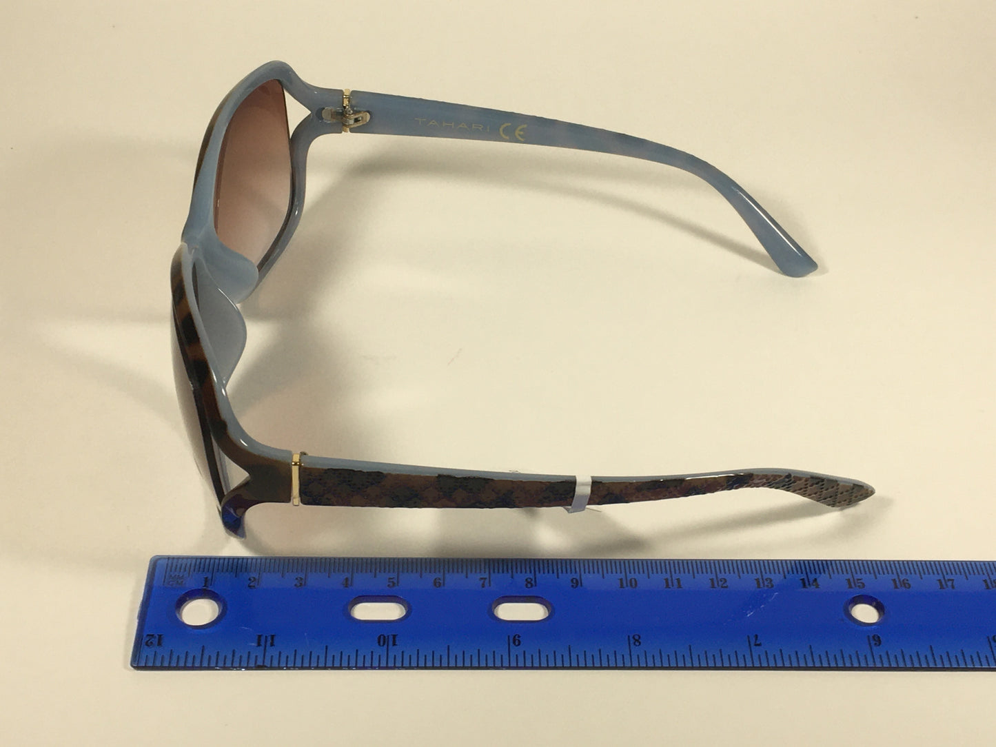 Tahari Large Oval Sunglasses Blue Gray Tortoise Brown Gradient Lens TH660 TSBL - Sunglasses