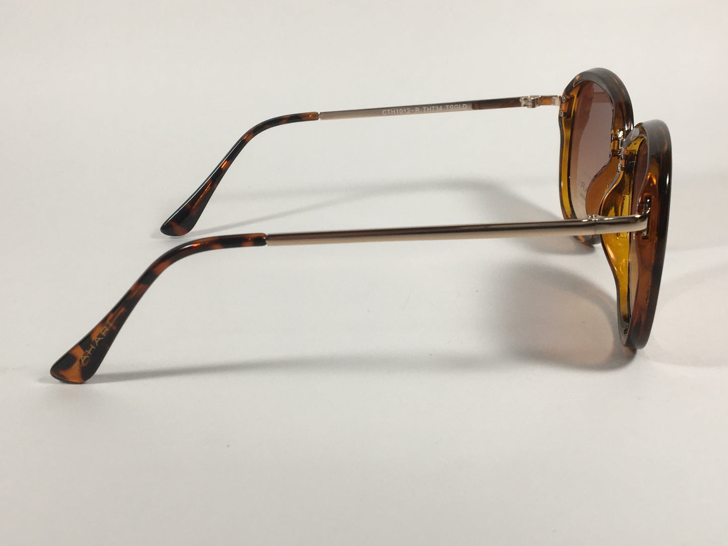 Tahari Rounded Aviator Sunglasses Brown Tortoise And Gold Frame Brown Gradient Lens TH734 TSGLD - Sunglasses