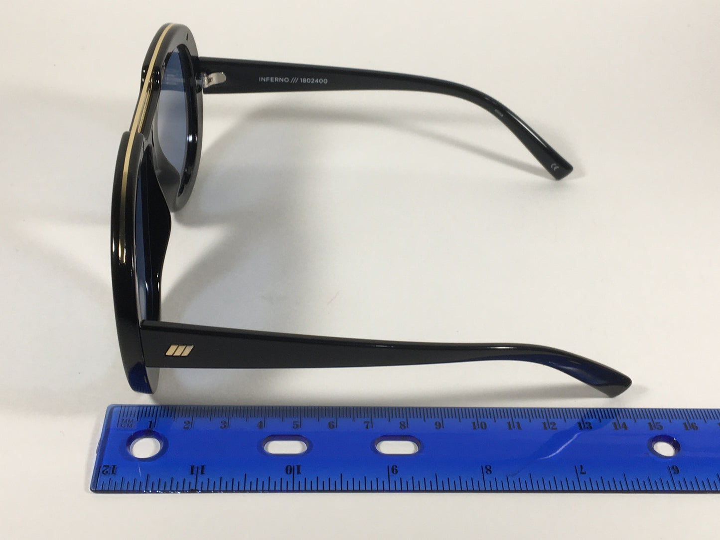 Le Specs Inferno Large Aviator Pilot Sunglasses Black Gloss Blue Tinted Lens LSP1802400 - Sunglasses