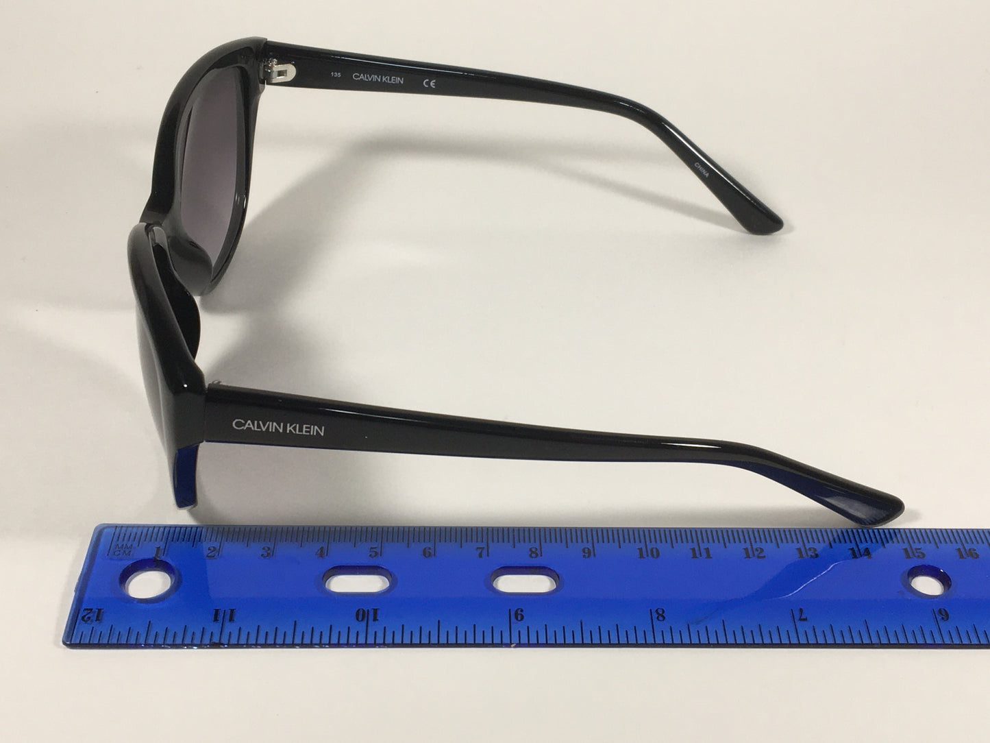 Calvin Klein Cat Eye Sunglasses CK19536S 001 Black Gloss Smoke Gradient Lens - Sunglasses