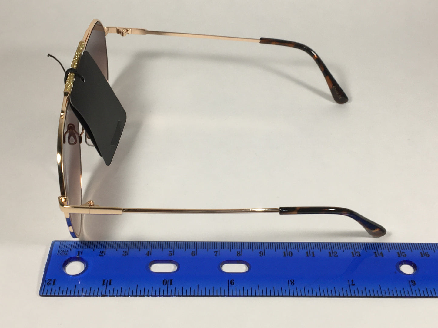 JL By Judith Leiber Lotus Aviator Sunglasses Gold Brown Frame Gold Bar Brown Gradient Lens - Sunglasses