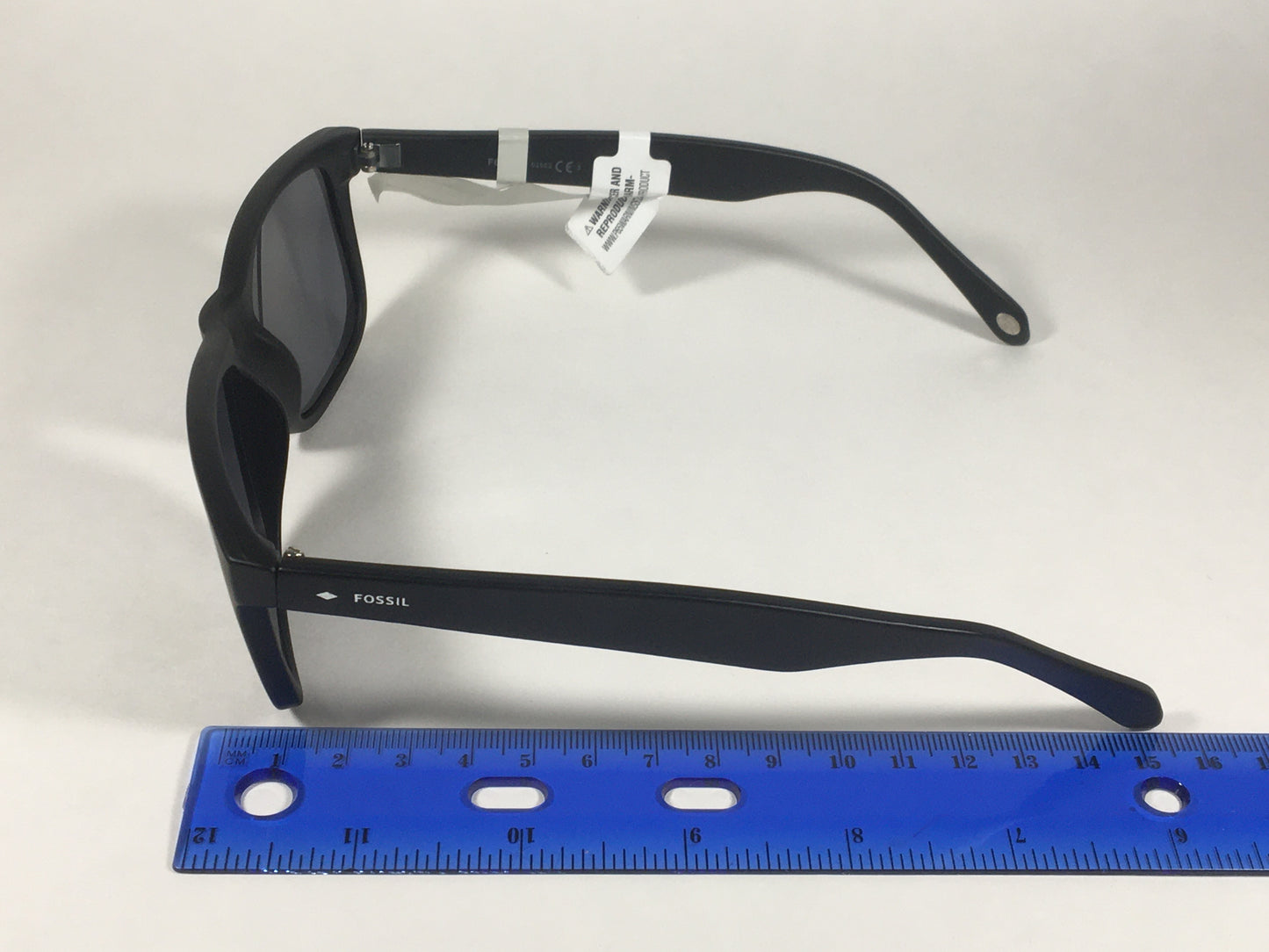 Fossil Square Sunglasses Matte Black Frame Solid Gray Lens FM12 - Sunglasses