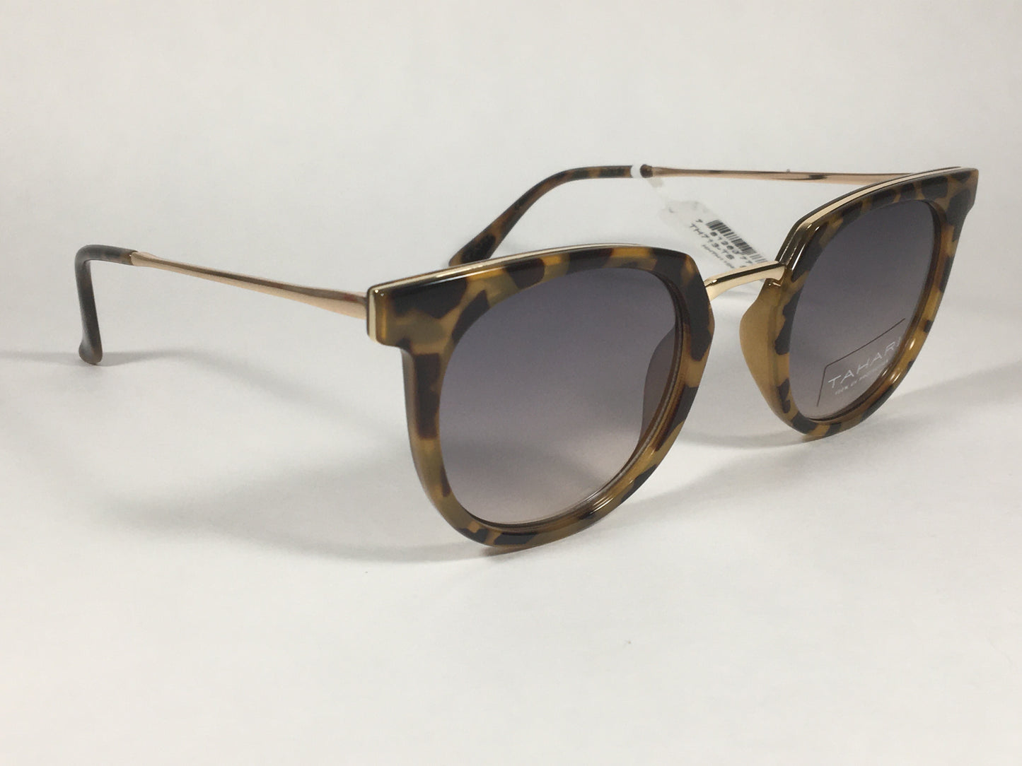 Tahari Round Sunglasses Brown Tortoise Gold Frame Gray Gradient Lens TH713 TS - Sunglasses