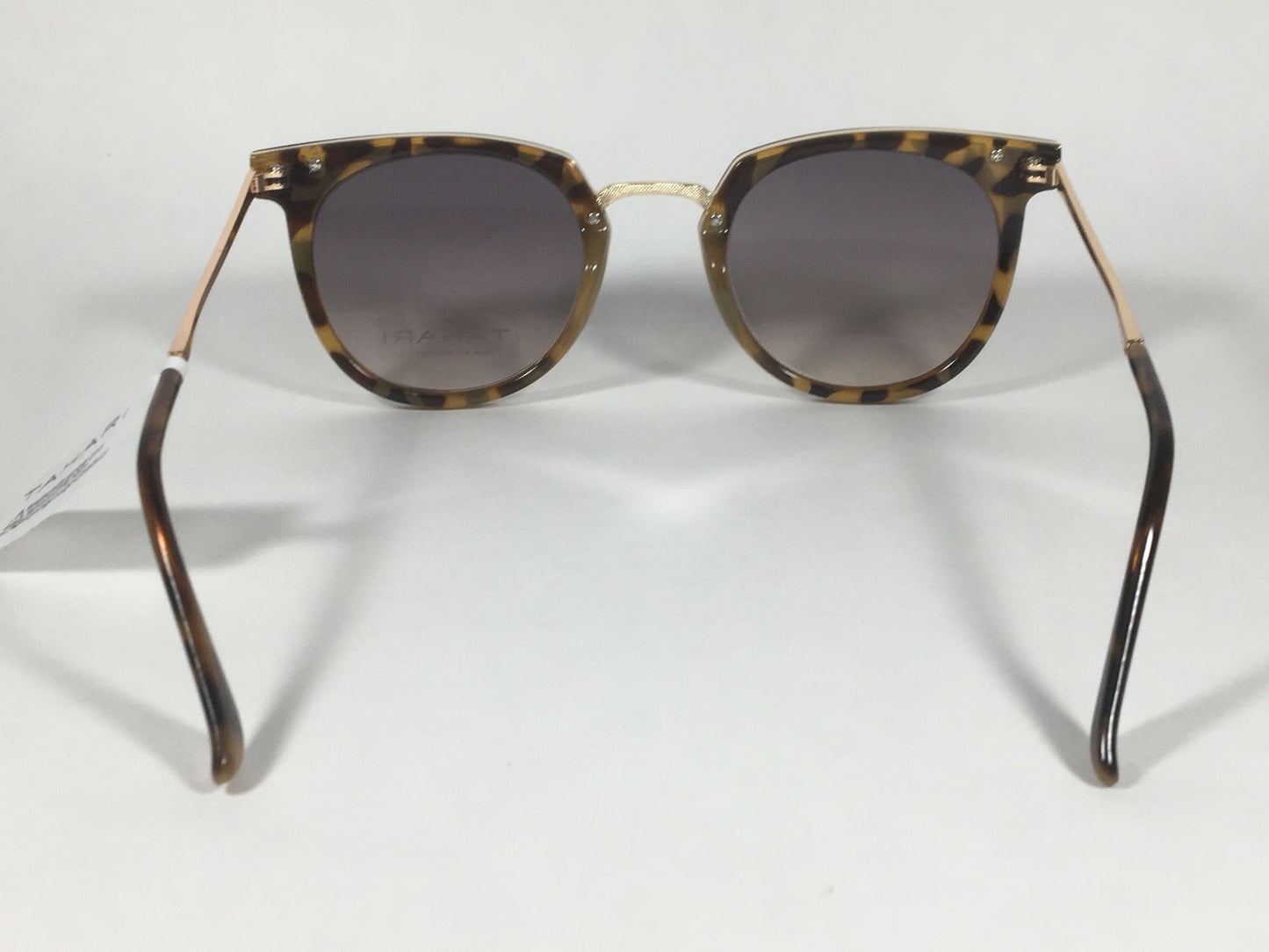 Tahari Round Sunglasses Brown Tortoise Gold Frame Gray Gradient Lens TH713 TS - Sunglasses