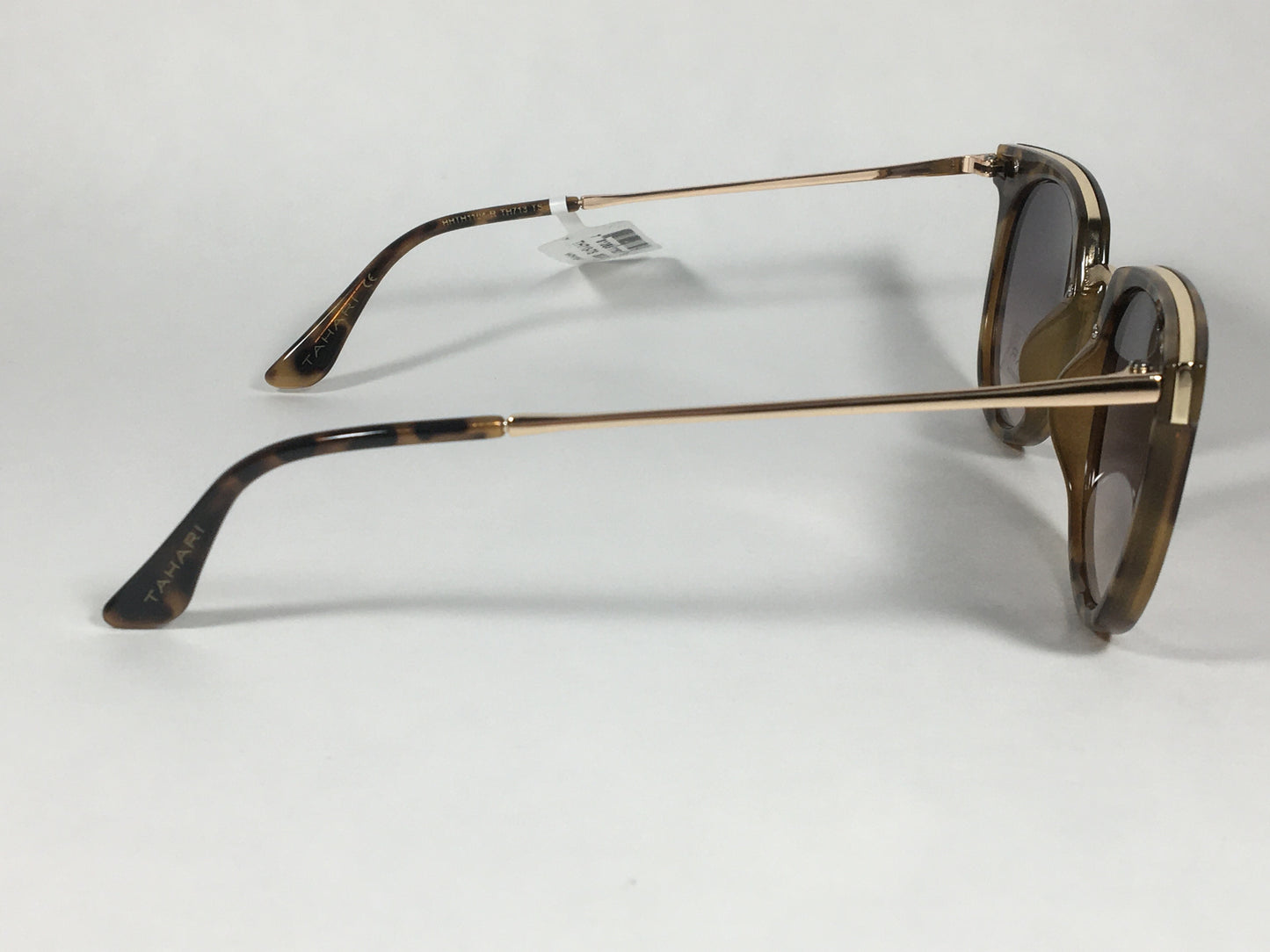 Tahari Round Sunglasses Brown Tortoise Gold Frame Gray Gradient Lens TH713 TS - Sunglasses