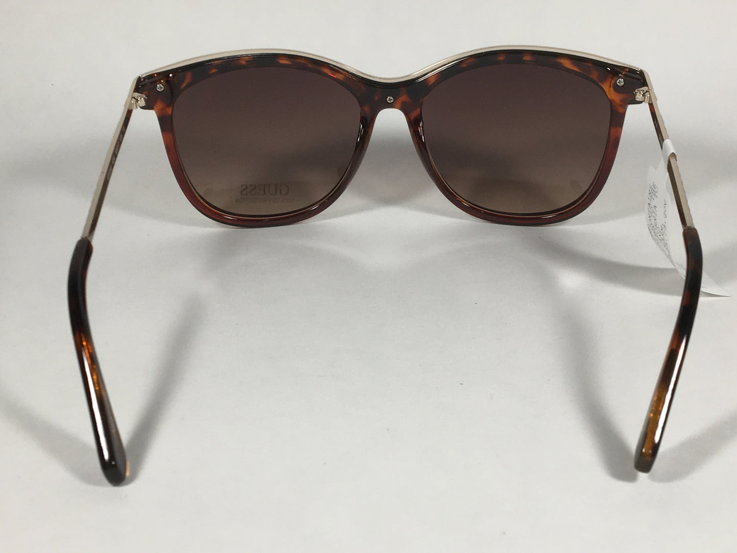 Guess Oversized Designer Sunglasses Brown Tortoise Gold Frame Brown Lens GF0302 52G - Sunglasses