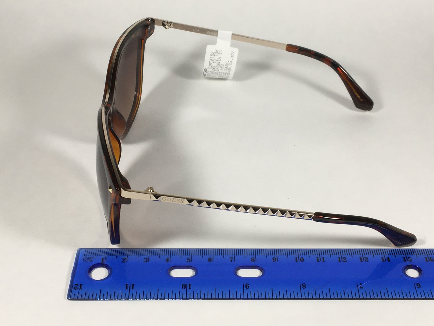 Guess Oversized Designer Sunglasses Brown Tortoise Gold Frame Brown Lens GF0302 52G - Sunglasses