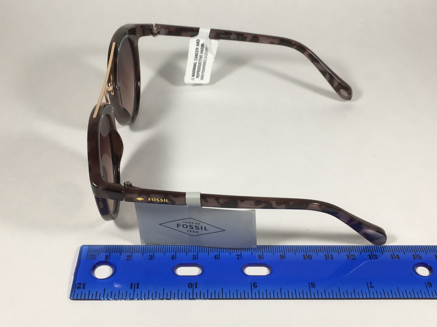 Fossil Round Brow Bar Sunglasses FW151 Brown Frame Brown Gradient Lens - Sunglasses