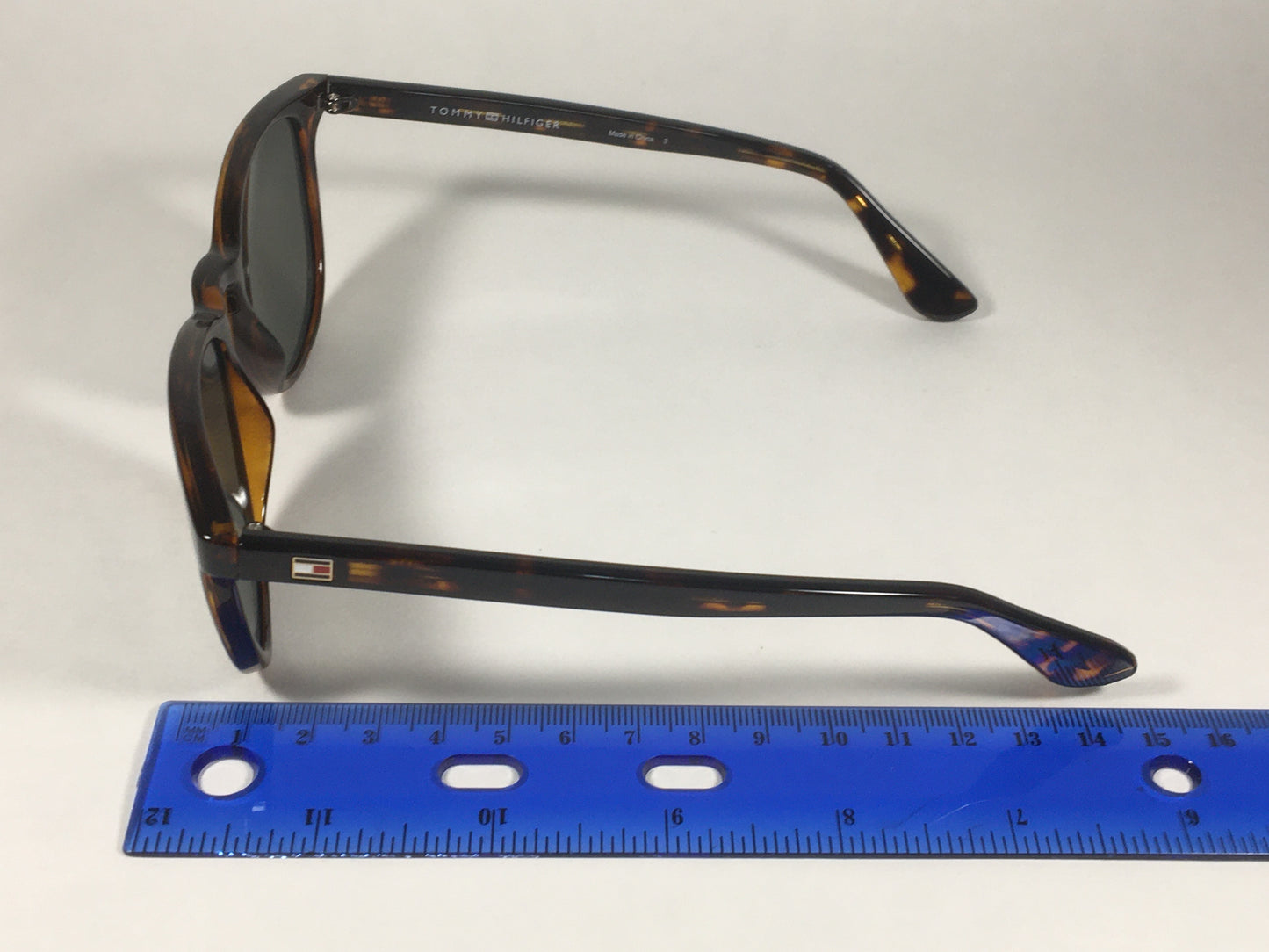 Tommy Hilfiger Emiliano Keyhole Sunglasses Brown Tortoise Green Lenses EMILIANO MP OU111 - Sunglasses