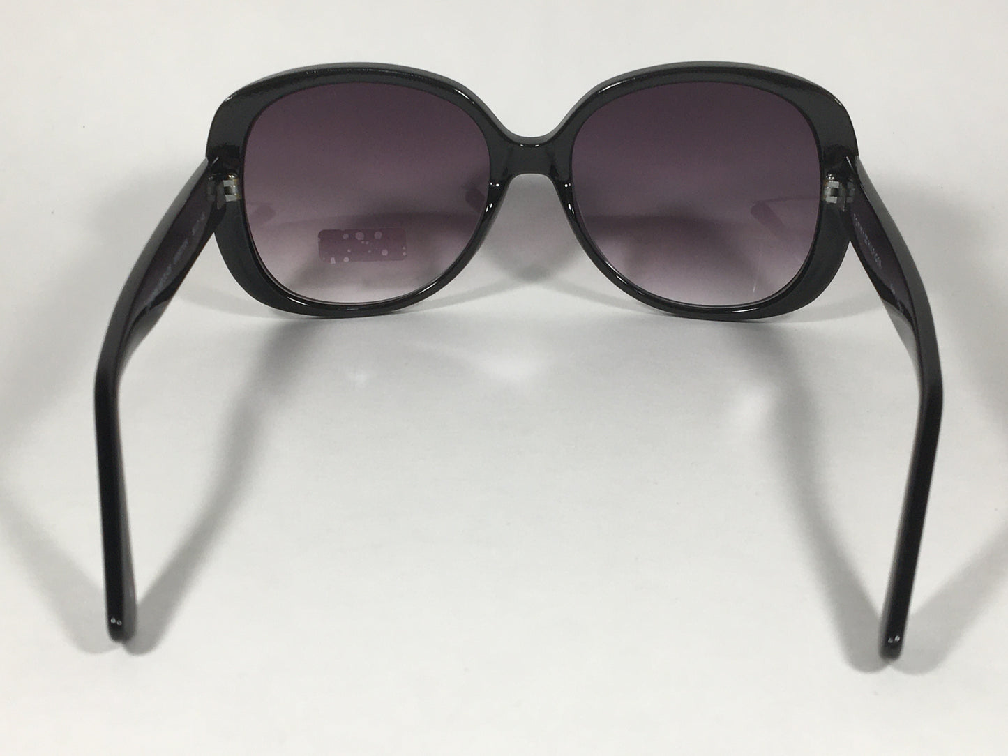 Tommy Hilfiger Dierdre Large Oval Sunglasses Shiny Black Frame Gray Gradient Lens DIERDRE WP OL436 - Sunglasses