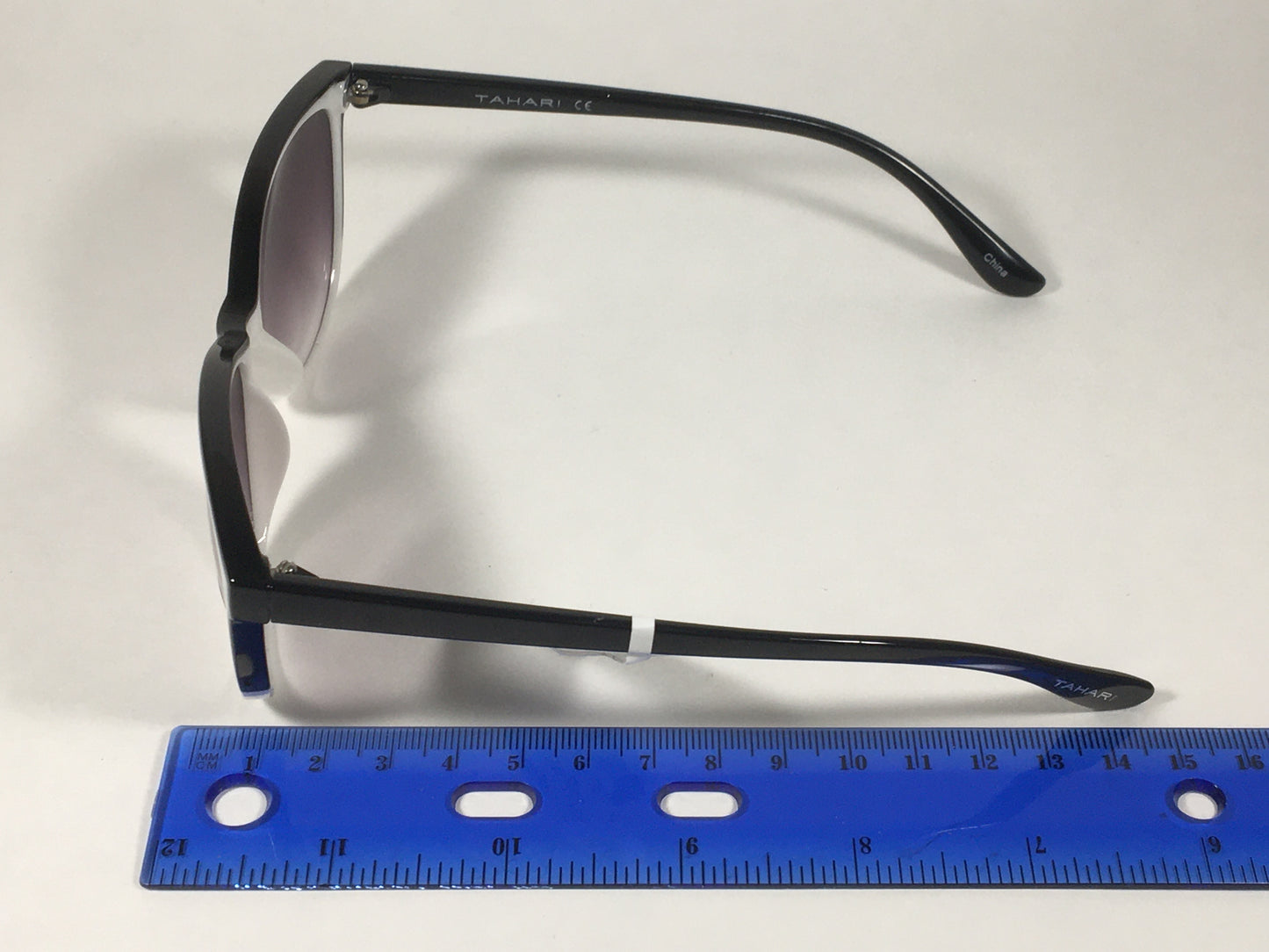 Tahari Cat Eye Sunglasses Two Tone Black White Smoke Gradient Lens TH777 WHOX - Sunglasses