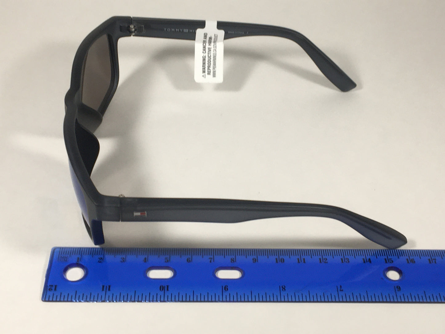 Tommy Hilfiger Saint Rectangular Sunglasses Blue Gray Frame Blue Flash Mirror Lens SAINT MP OM492 - Sunglasses