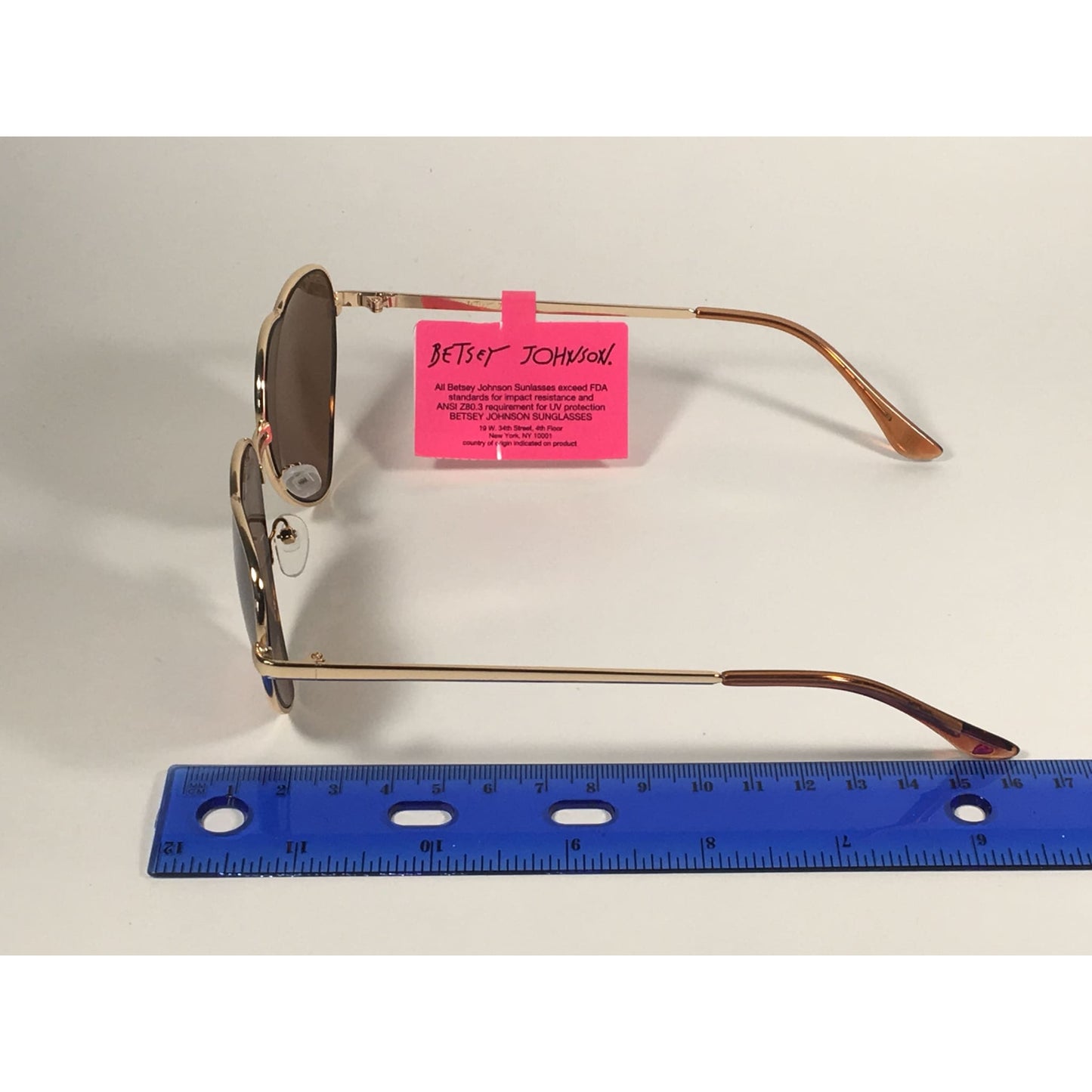 Betsey Johnson BJ445114 Bronze Heart Sunglasses Gold Metal Silver Mirror Lens - Sunglasses