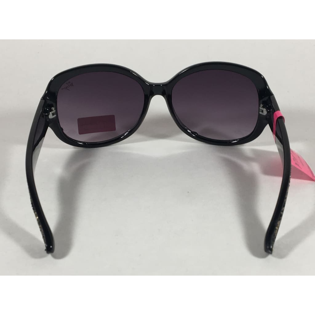 Betsey Johnson Oversized Sunglasses Black Gold Glitter Stone Gray Purple Gradient - Sunglasses