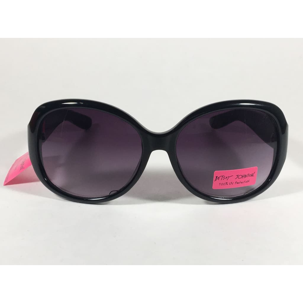 Betsey Johnson Oversized Sunglasses Black Gold Glitter Stone Gray Purple Gradient - Sunglasses