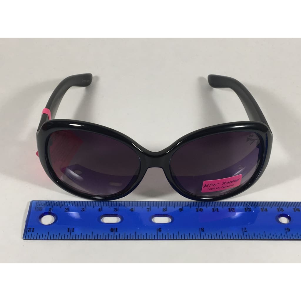 Betsey Johnson Oversized Sunglasses Black Gold Glitter Stone Gray Purple Gradient - Sunglasses
