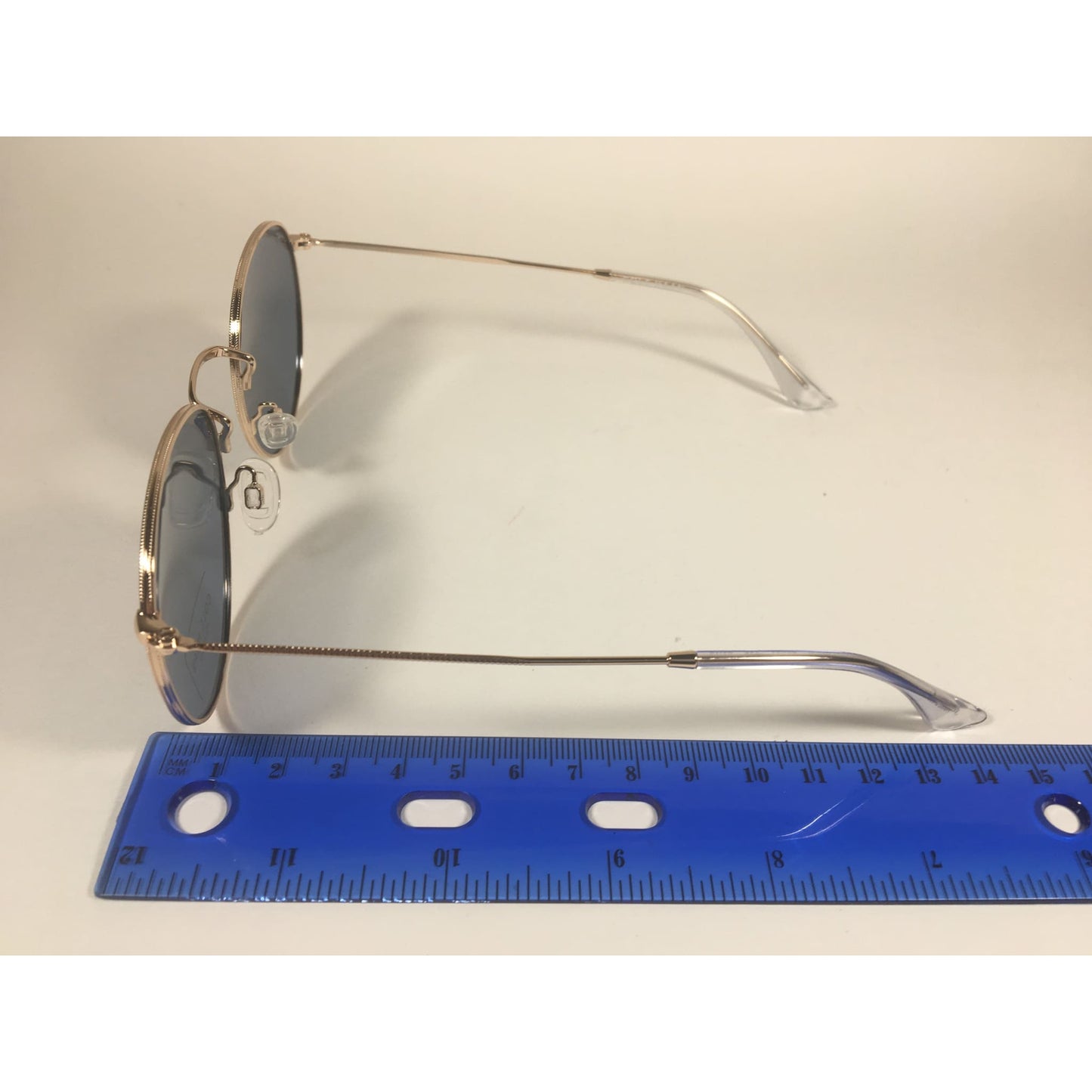 Cole Haan Polarized Round Sunglasses Gold Blue Gray Lens CH8004 717 GOLD - Sunglasses