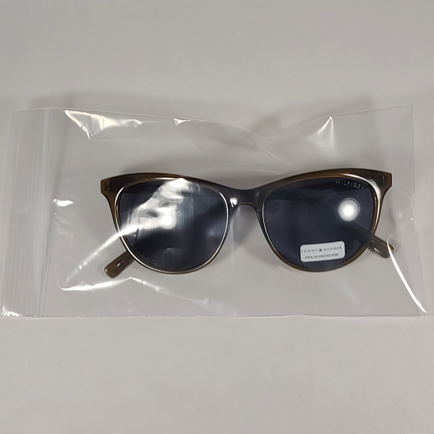 Tommy Hilfiger Wanda Cat Eye Sunglasses Brown Olive Frame Gray Lens WANDA WP OL513 - Sunglasses