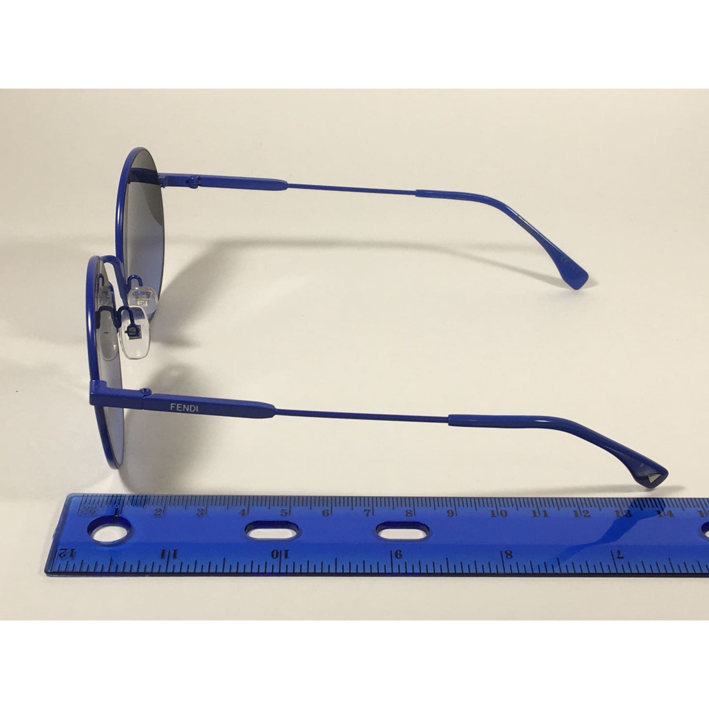 Fendi Round Sunglasses Blue Green Metal Frame Gray Smoke Lens FF0248/S PJP BLUE - Sunglasses