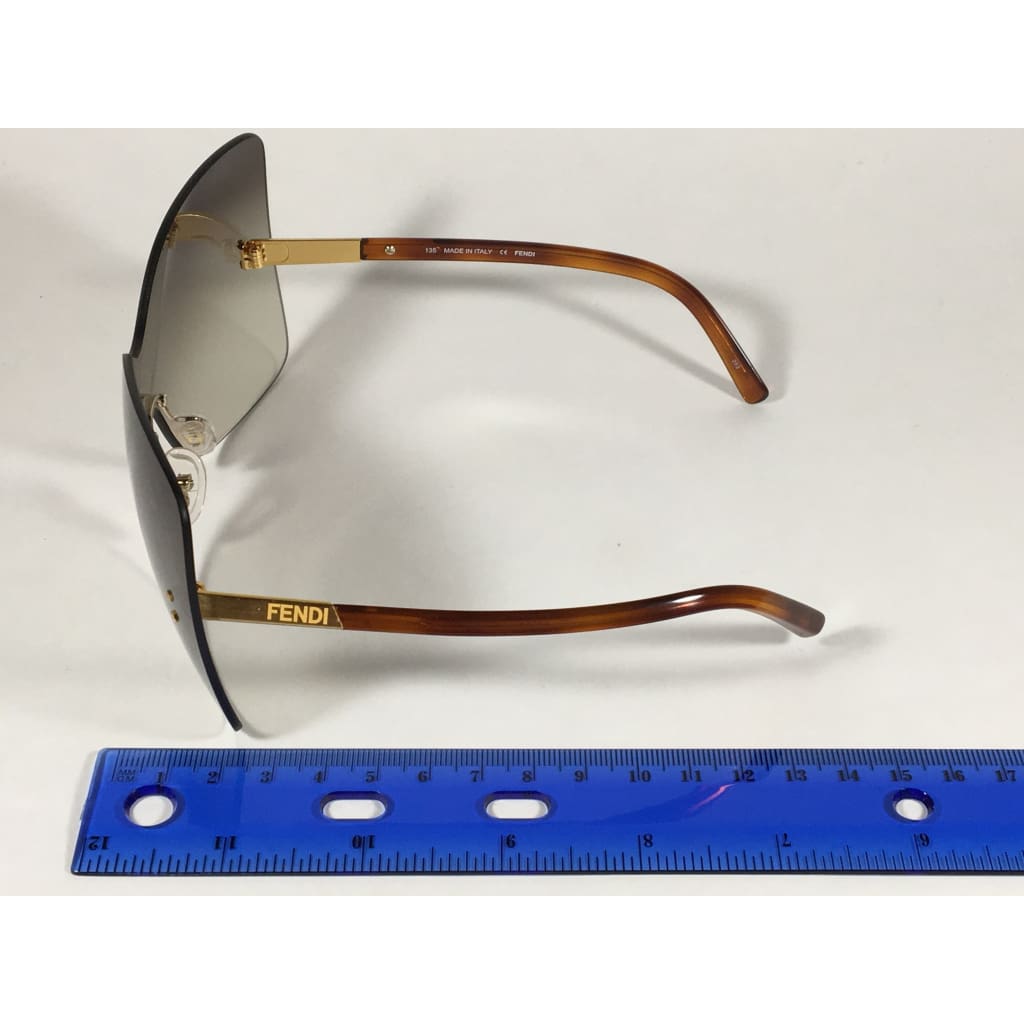 Fendi Runway Sunglasses Oversized Shield Butterfly Gray Green Gradient Lens Havana Frame Fs5273 315 - Sunglasses