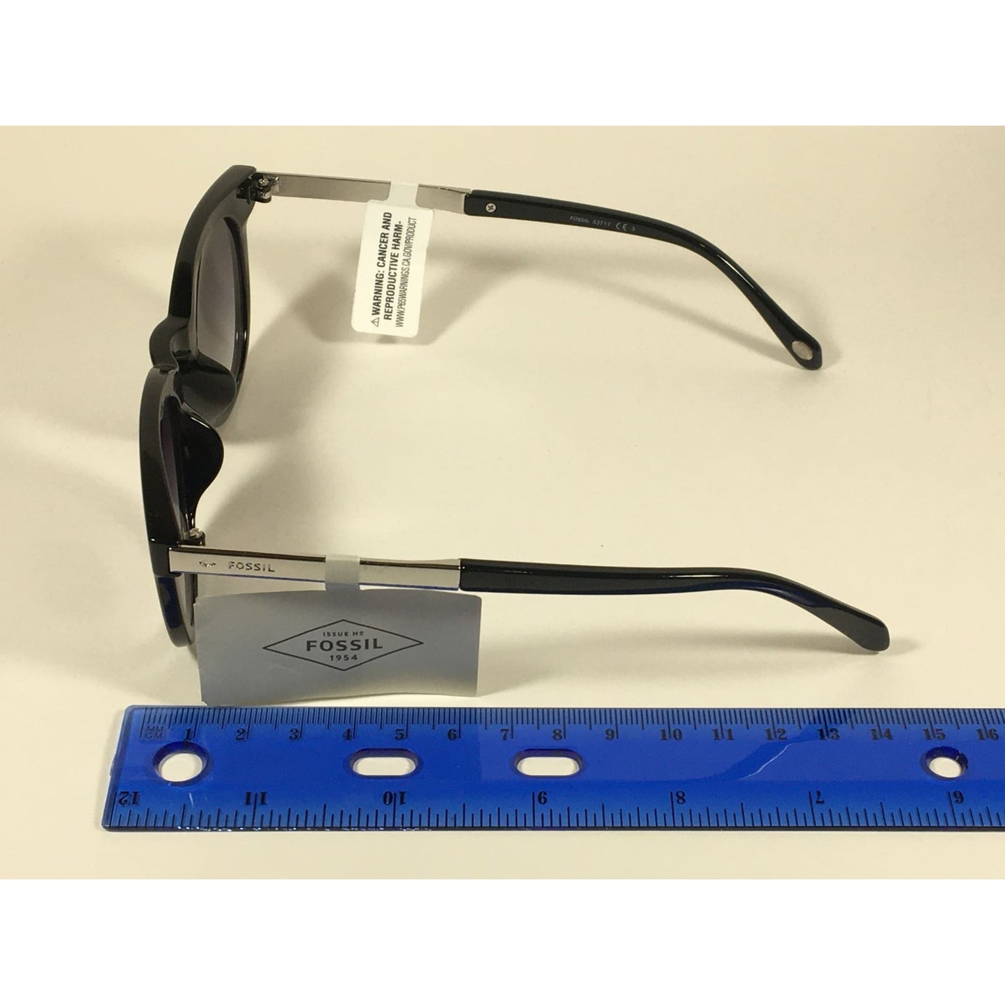 Fossil Round Keyhole Sunglasses FW109 Black Silver Frame Gray Gradient Lens - Sunglasses