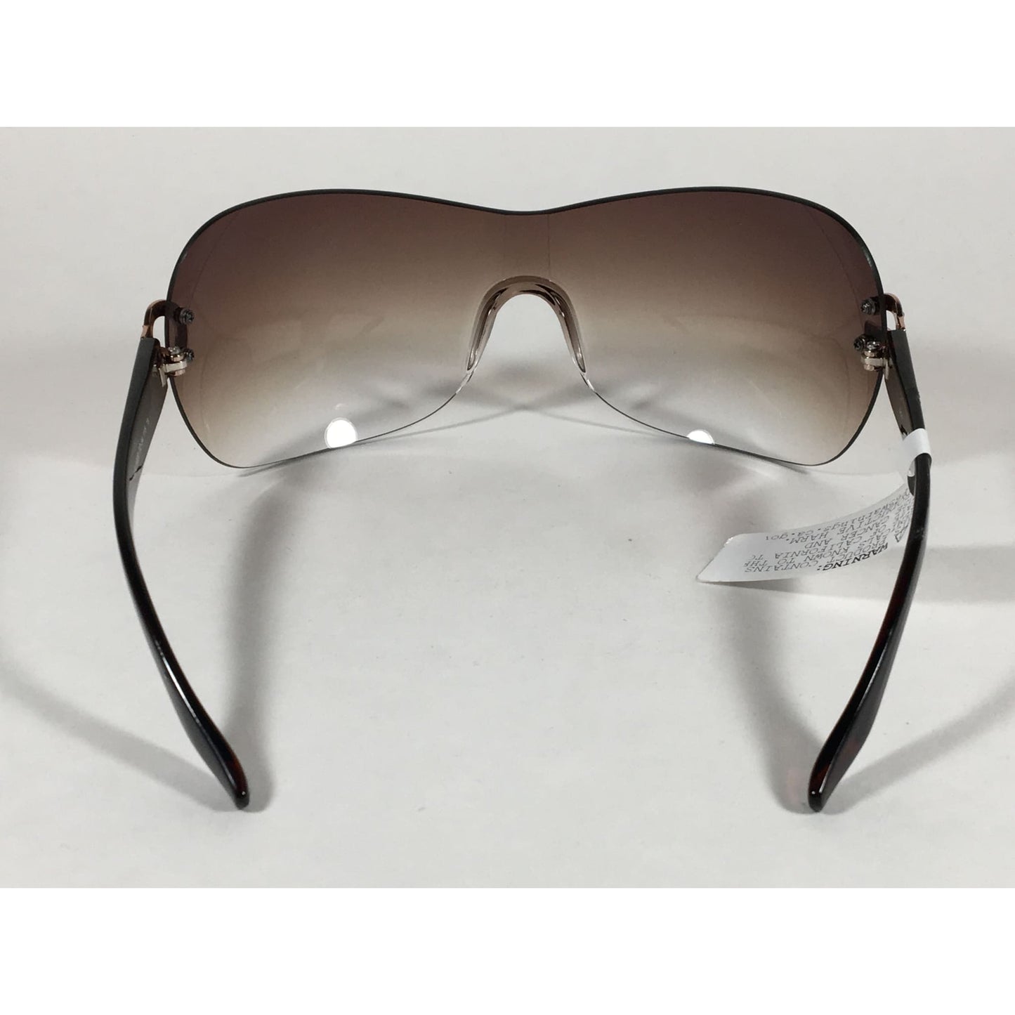 G By Guess Shield Sunglasses Brown Tortoise Gradient Lens Rhinestone Temples Ggu1020 To-34 - Sunglasses