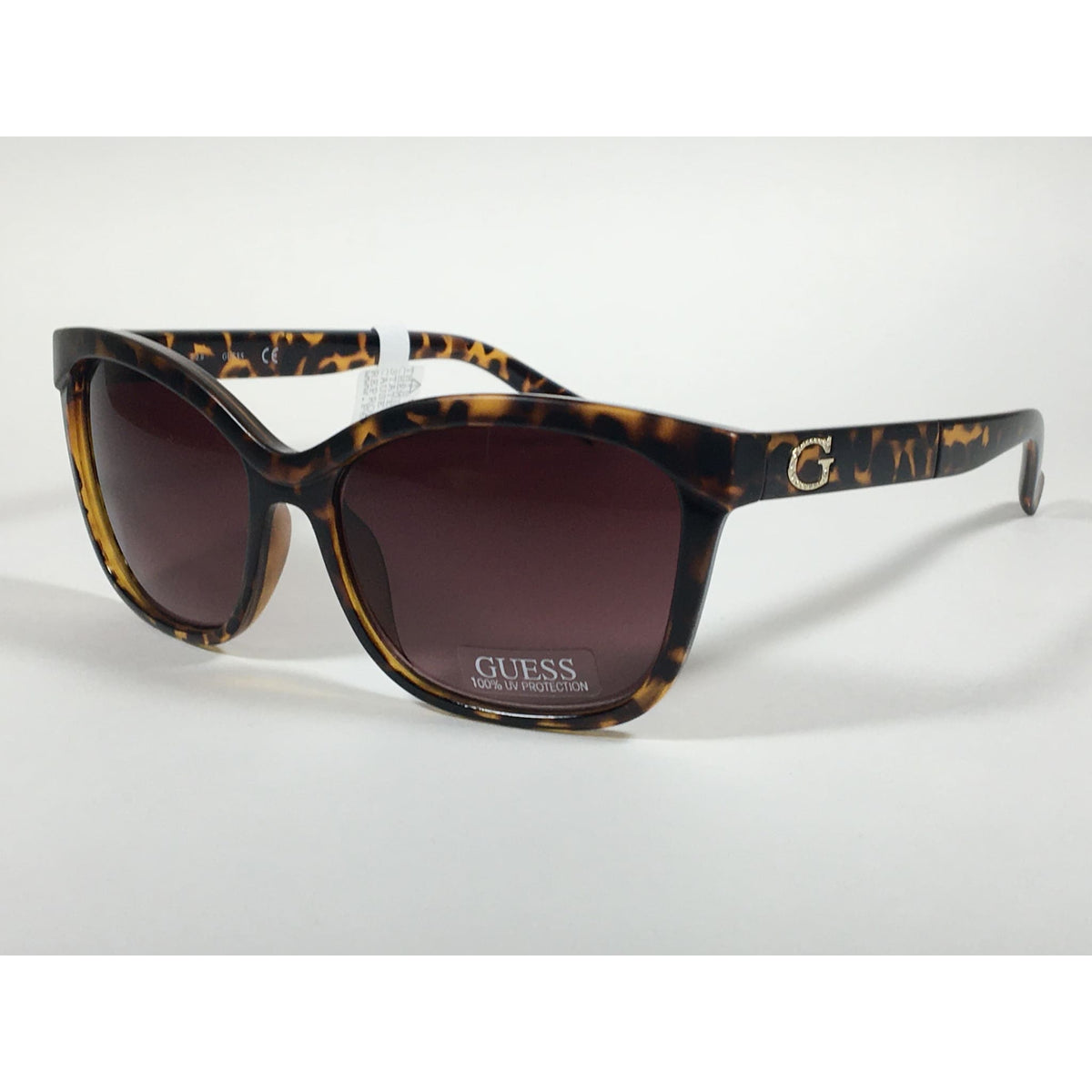 Guess Designer Sunglasses Dark Havana Brown Gradient Lens
