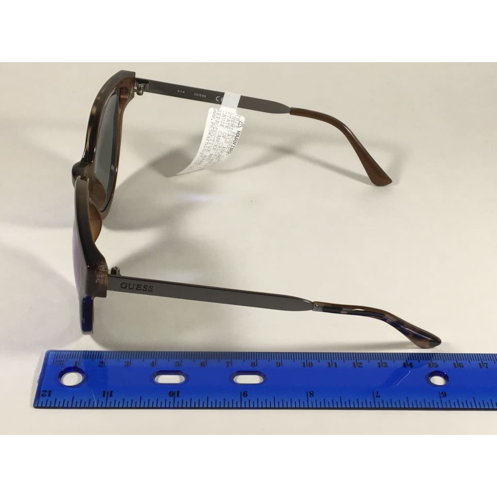 Guess Round Cat Eye Sunglasses Tortoise Gunmetal Blue Violet Mirror Lens Gf0323 53X - Sunglasses