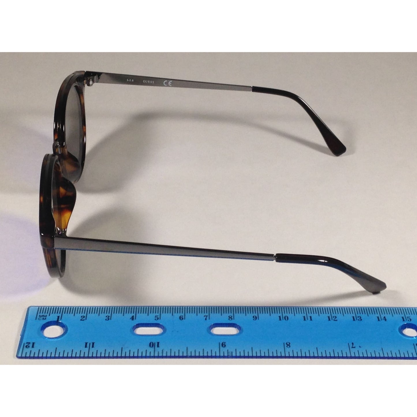 Guess Round Sunglasses GF0305 53X Brown Tortoise and Gunmetal Frame Blue Mirror Lens - Sunglasses