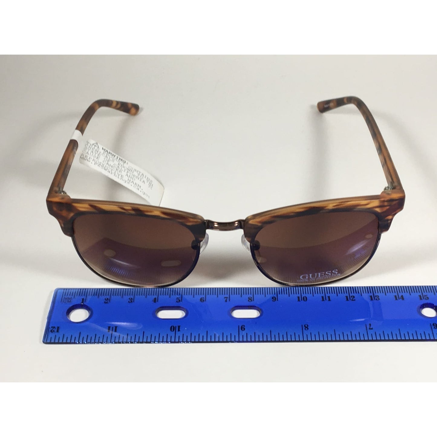 Guess Square Club Sunglasses Brown Wood Havana Frame Brown Gradient Lens GF0170 49F - Sunglasses