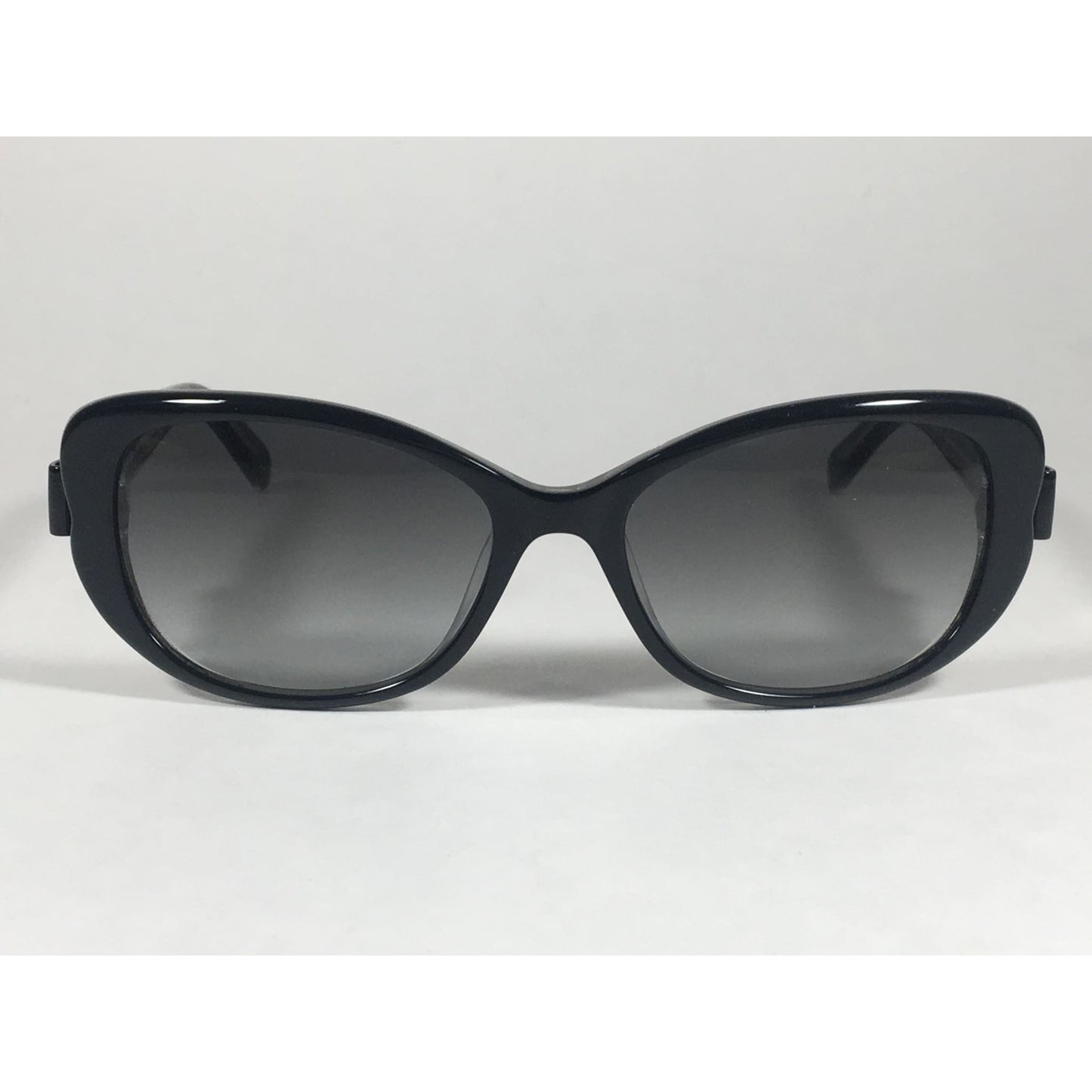 Kate Spade Chandra X84 Y7 Flat Oval Sunglasses Black Gold Glitter Gray Gradient Lens - Sunglasses