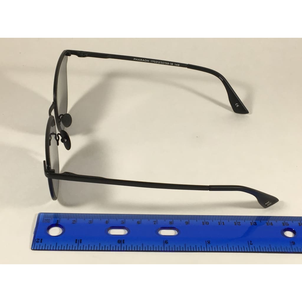 Le Specs Luxe Pharoah Sunglasses Square Cat Eye Matte Black Metal Frame Gray Lens Lsl1702127 - Sunglasses