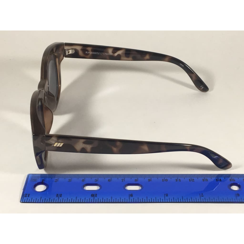 Le Specs Runaways Sunglasses Square Clear Tortoise Plastic Frame Mirror Gray Lens Lsp1702057 - Sunglasses