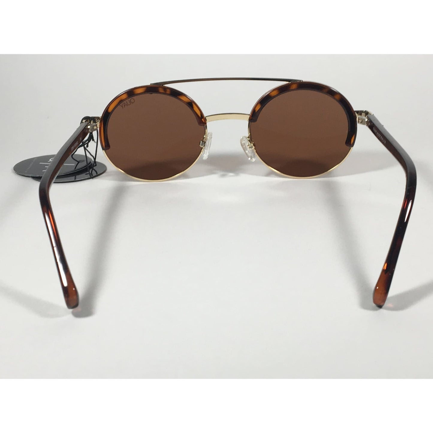 Quay Australia QW000365 TORT/BRN Come Around Round Brown Bar Sunglasses Tortoise Gold Frame Brown Lens - Sunglasses