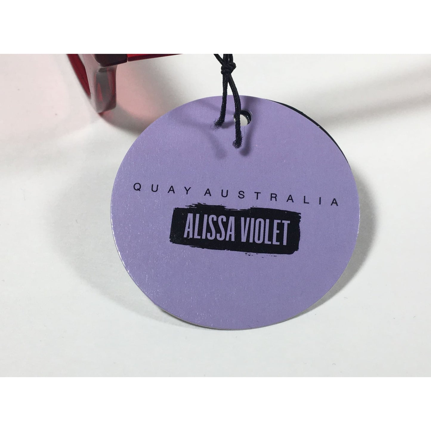 Quay Australia QW000383 RED/RED Finesse Sunglasses Alissa Violet Small Square Red Clear Frame and Lens - Sunglasses