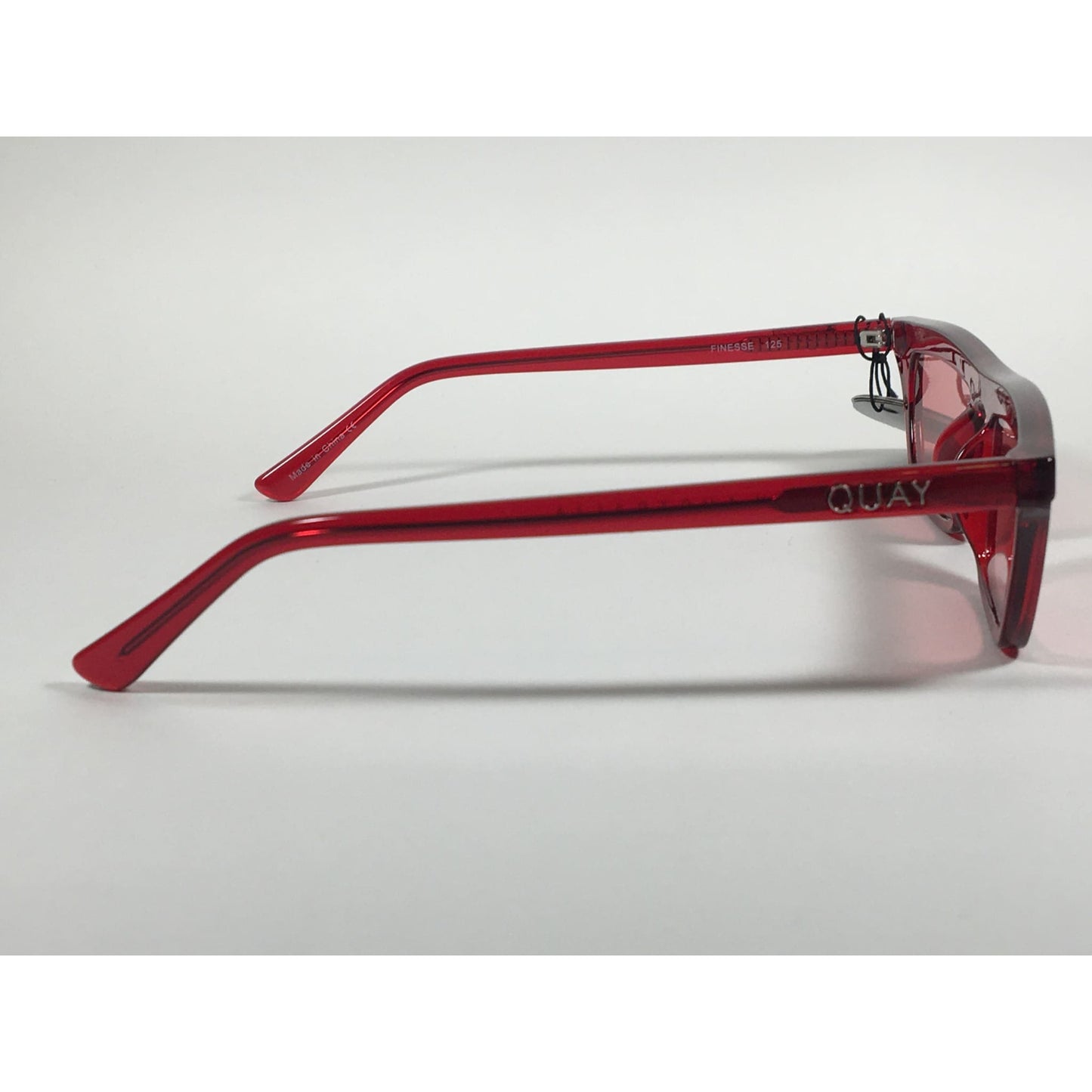 Quay Australia QW000383 RED/RED Finesse Sunglasses Alissa Violet Small Square Red Clear Frame and Lens - Sunglasses