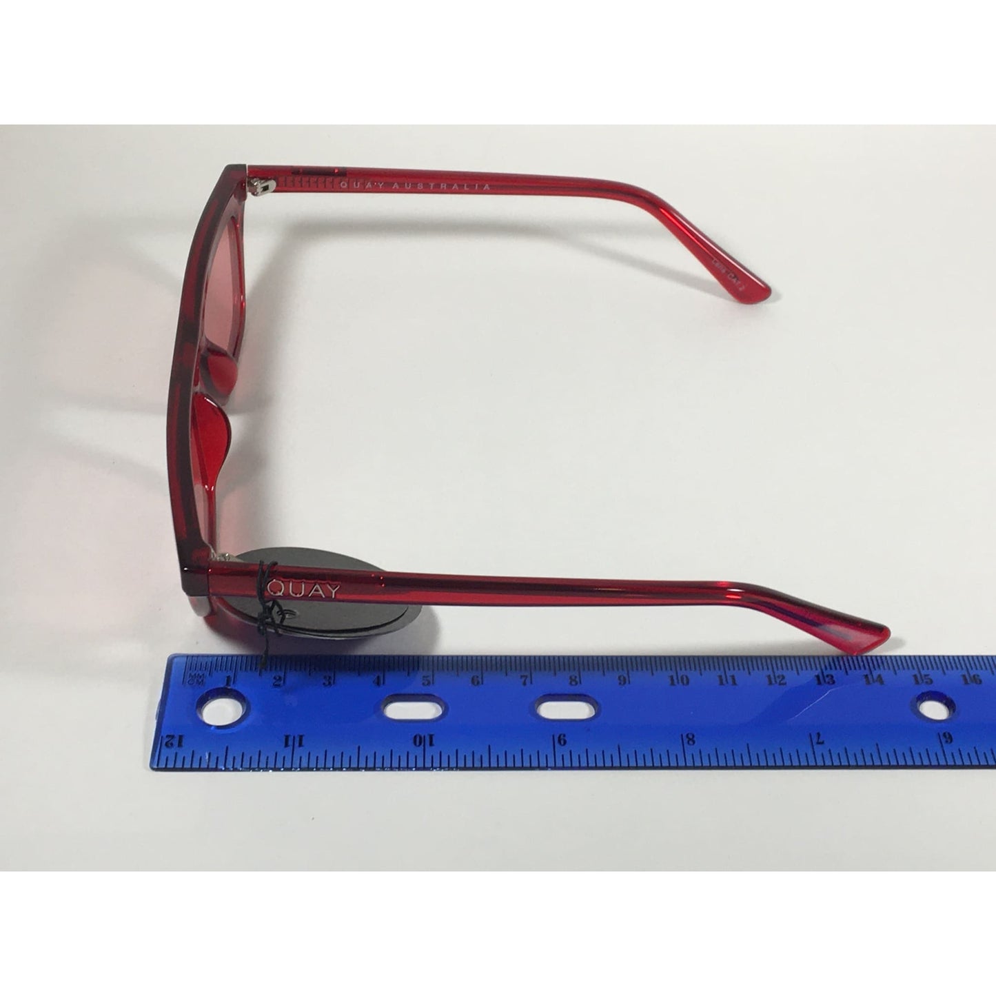 Quay Australia QW000383 RED/RED Finesse Sunglasses Alissa Violet Small Square Red Clear Frame and Lens - Sunglasses
