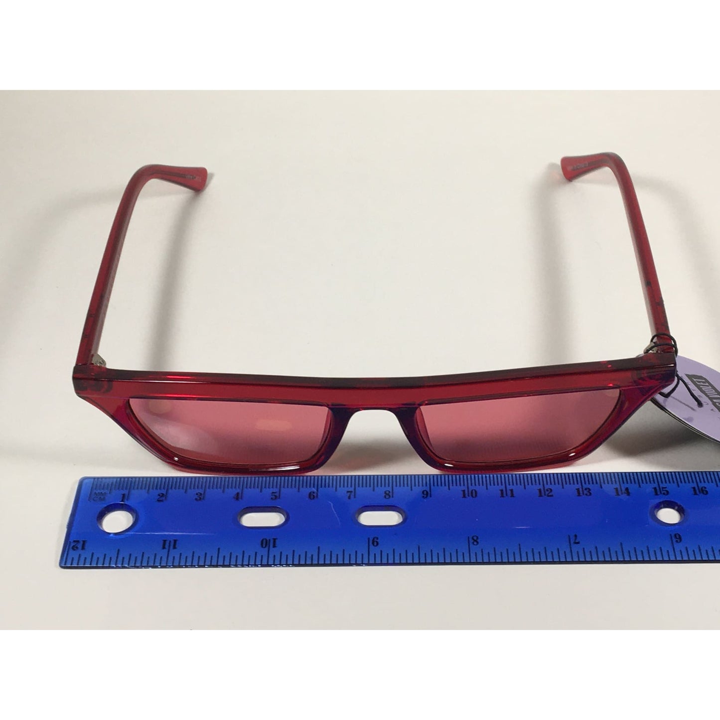 Quay Australia QW000383 RED/RED Finesse Sunglasses Alissa Violet Small Square Red Clear Frame and Lens - Sunglasses