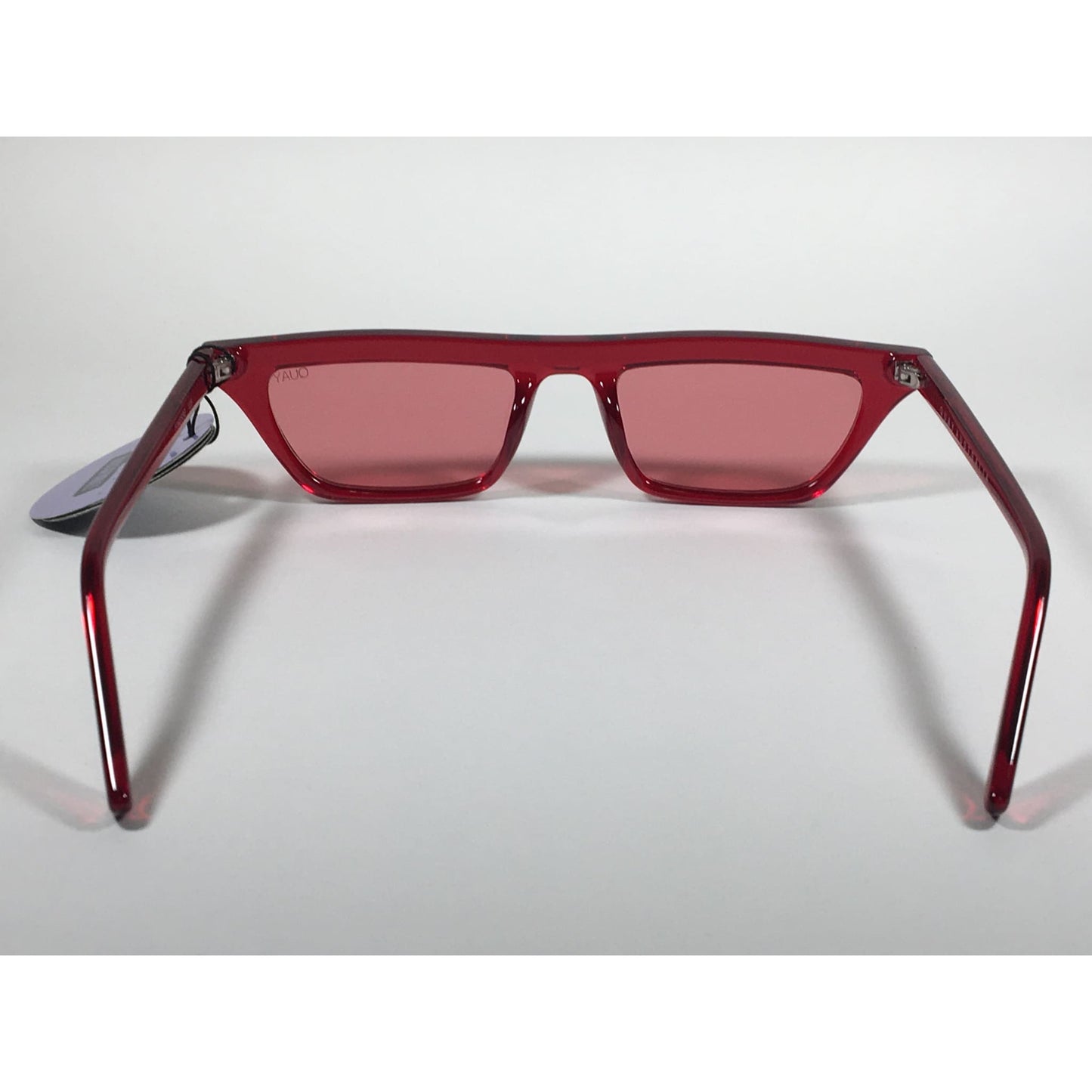 Quay Australia QW000383 RED/RED Finesse Sunglasses Alissa Violet Small Square Red Clear Frame and Lens - Sunglasses